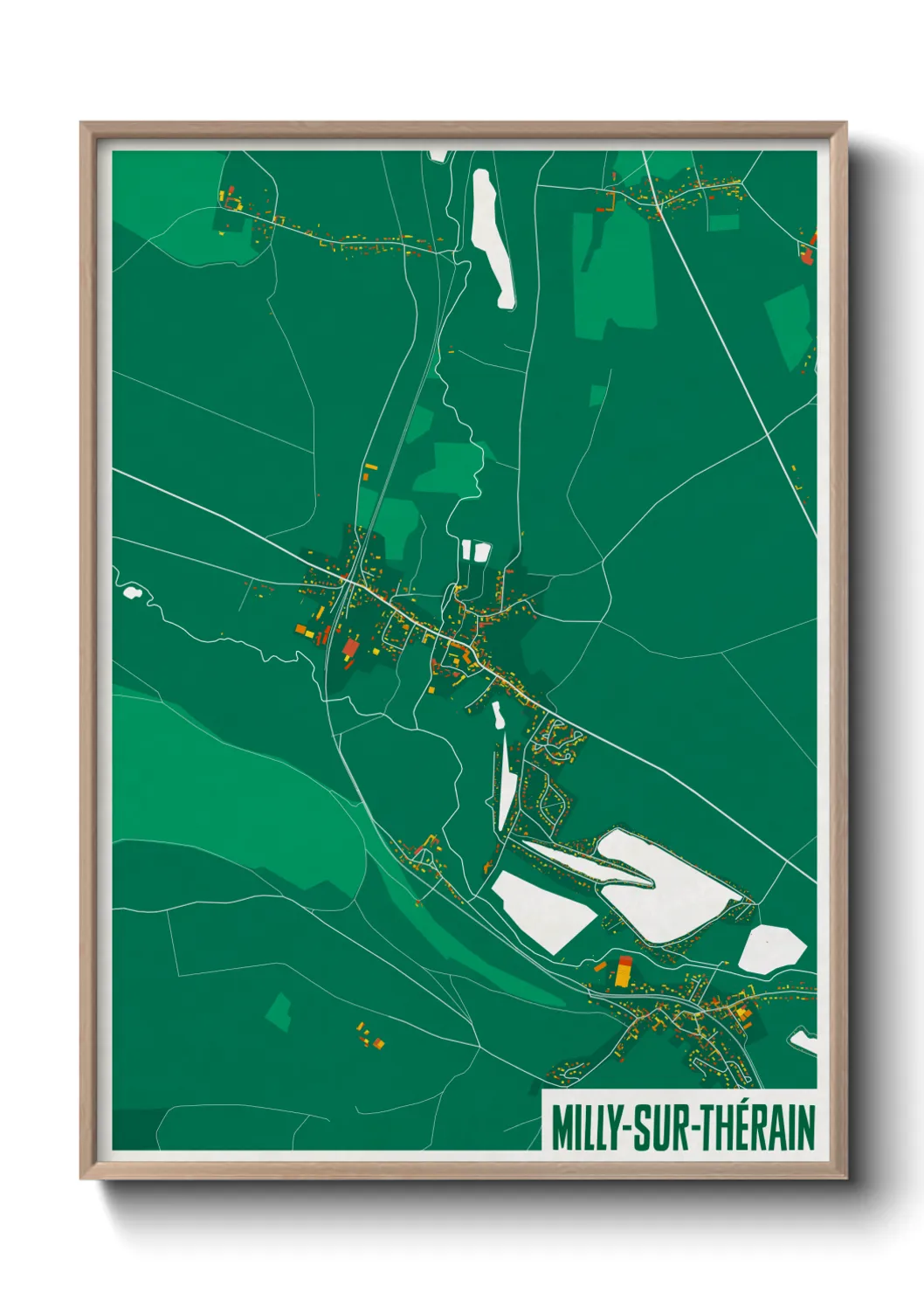 Une affiche de carte sur Milly-sur-Thérain