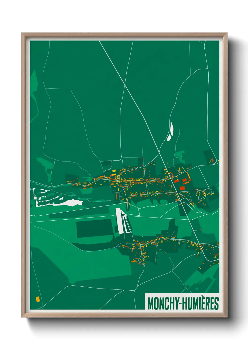 Une affiche de carte sur Monchy-Humières