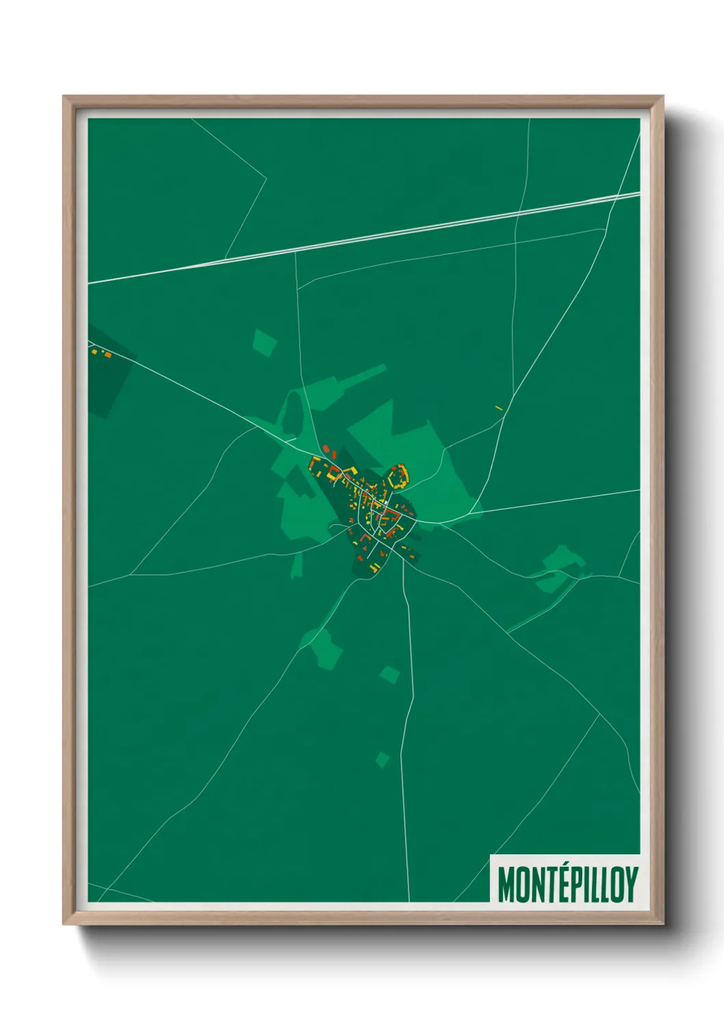 Une affiche de carte sur Montépilloy