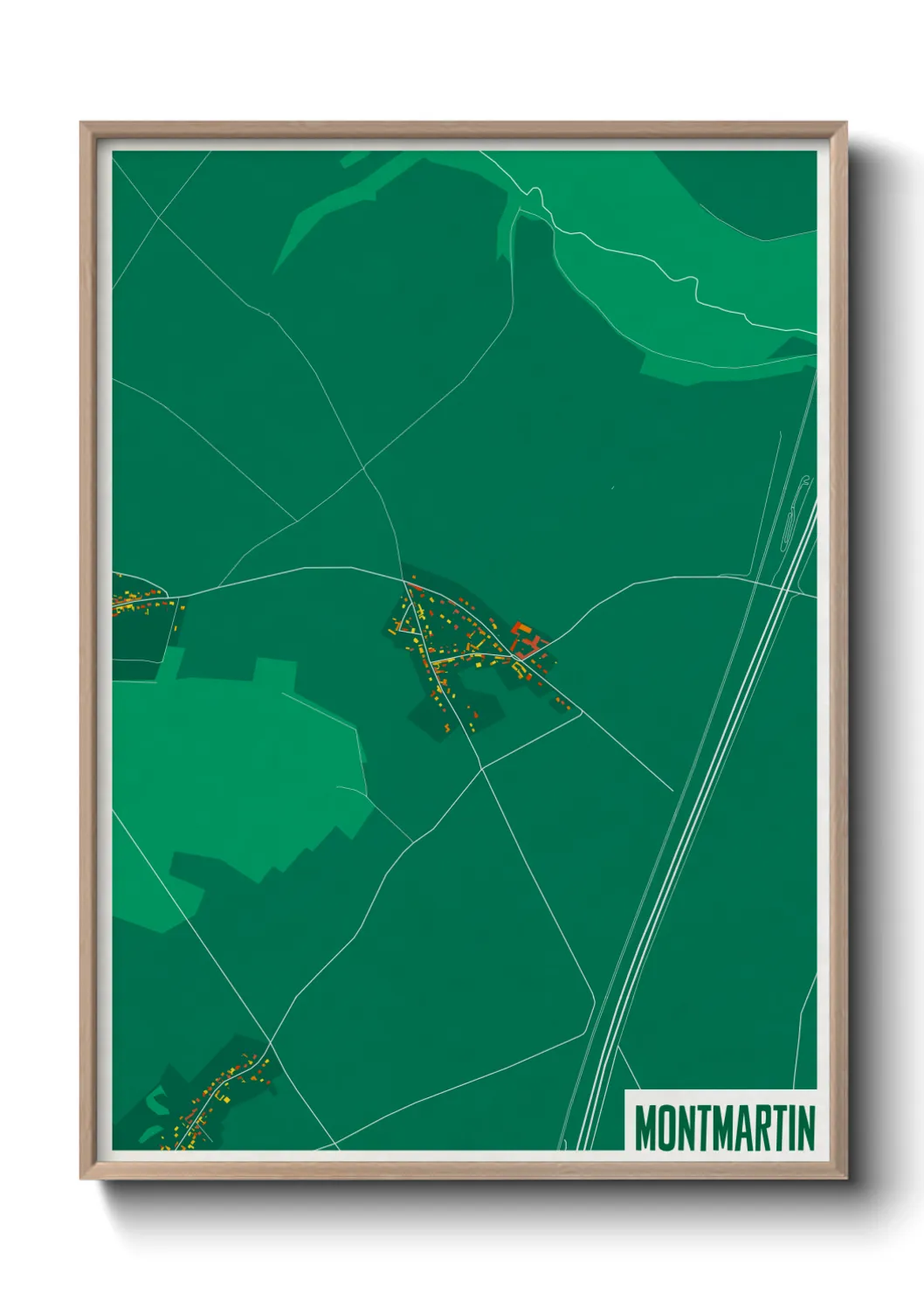 Une affiche de carte sur Montmartin