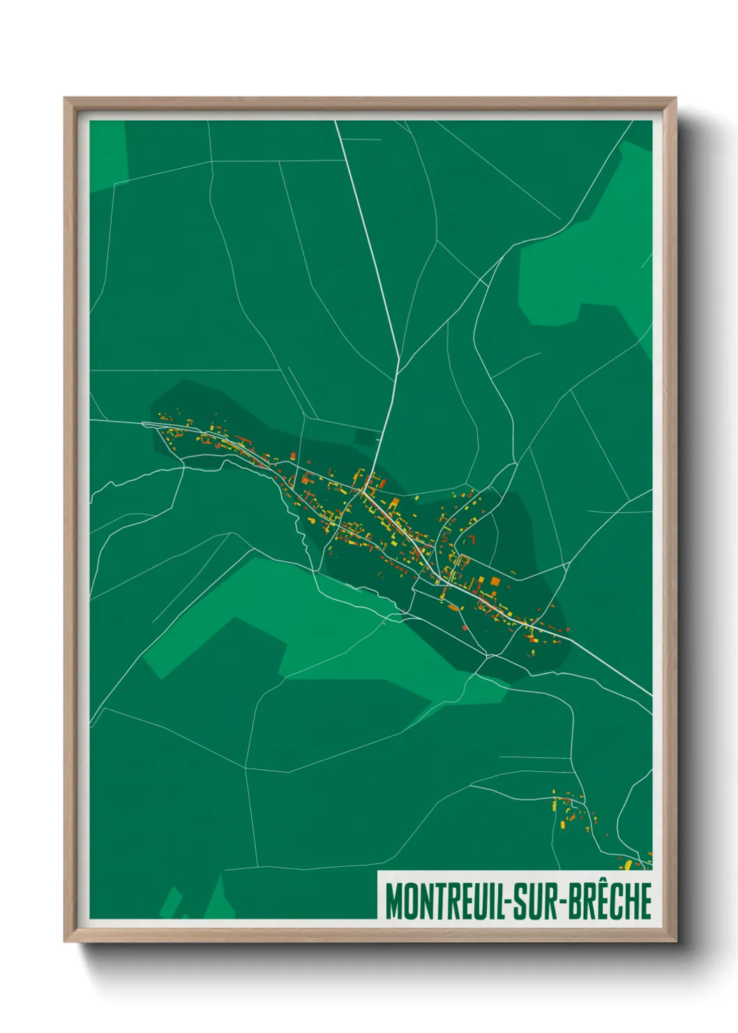 Une affiche de carte sur Montreuil-sur-Brêche