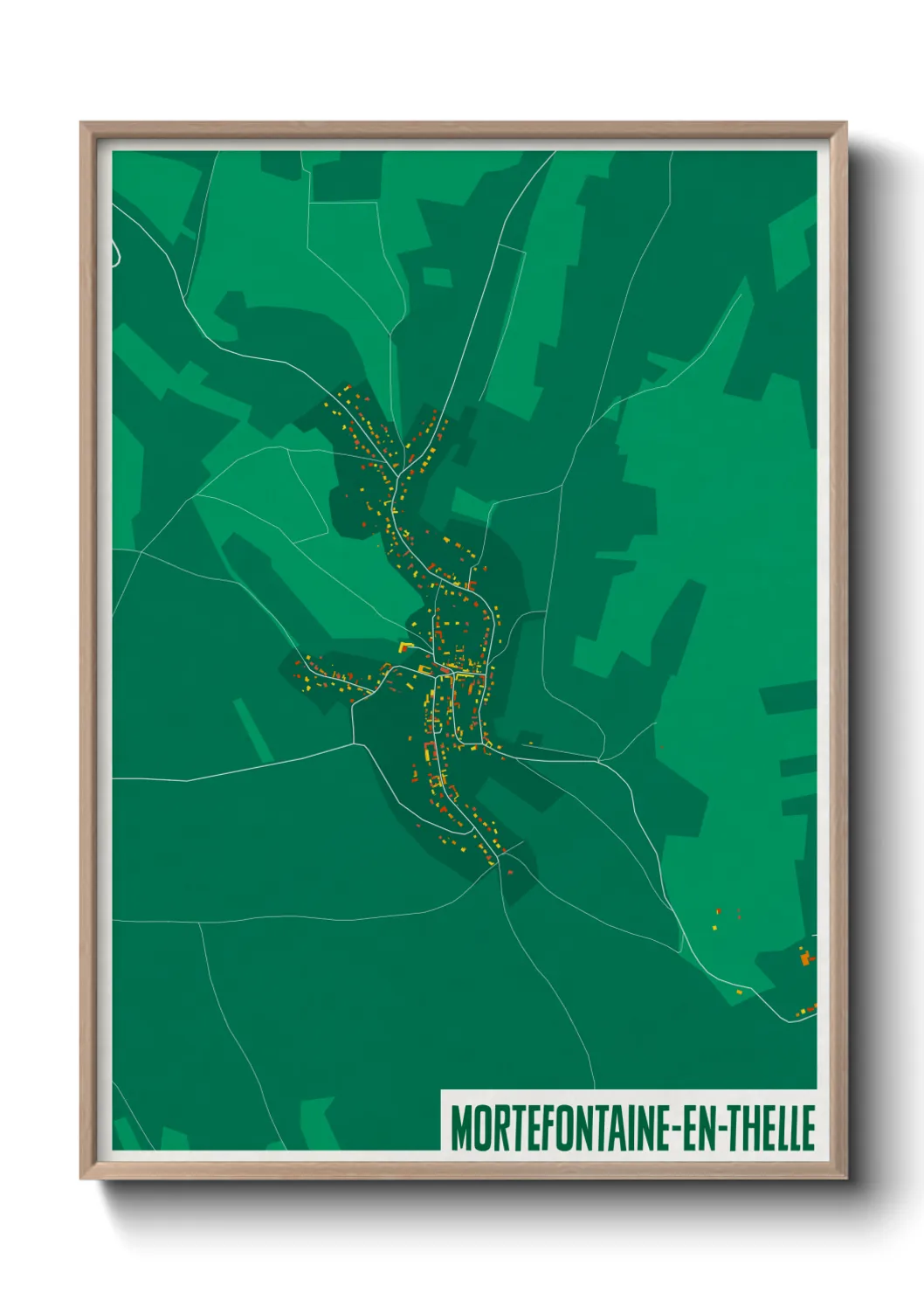 Une affiche de carte sur Mortefontaine-en-Thelle