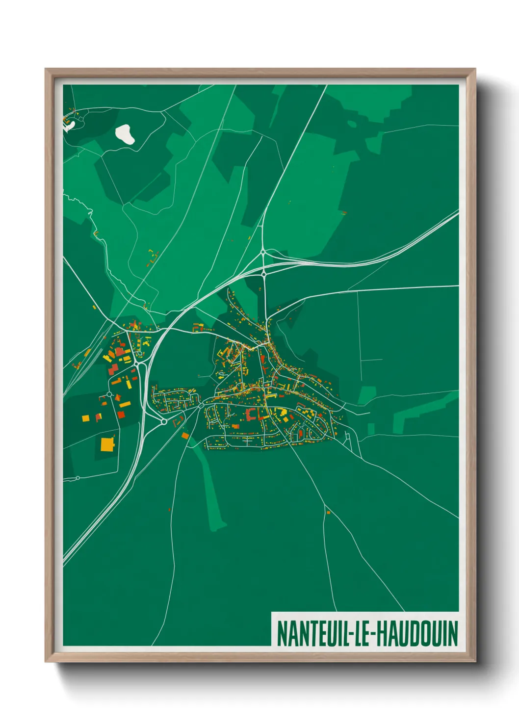 Une affiche de carte sur Nanteuil-le-Haudouin