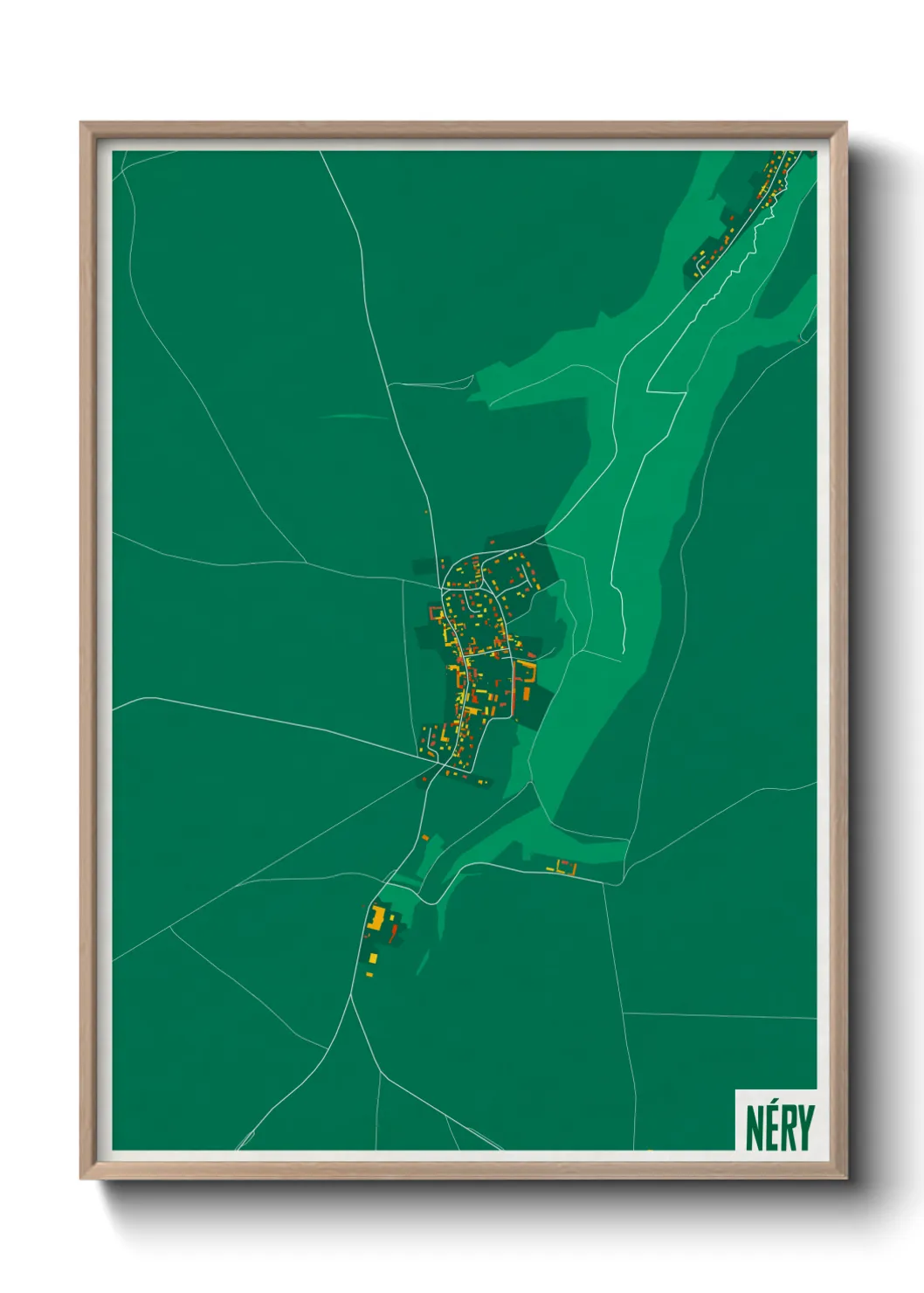 Une affiche de carte sur Néry
