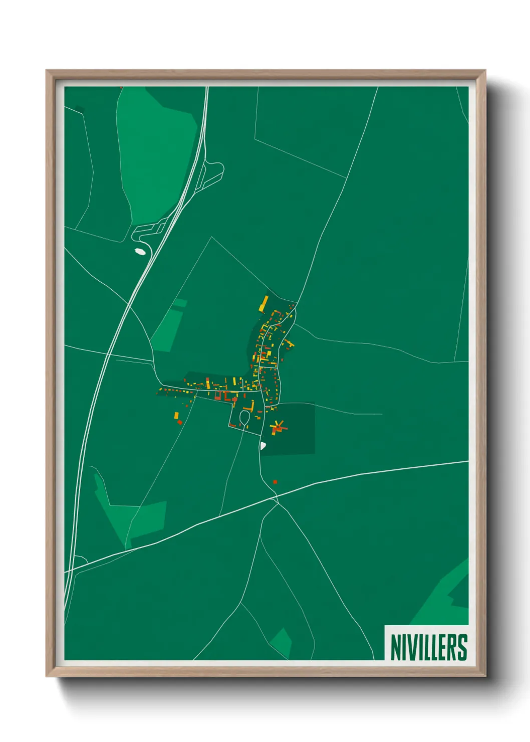 Une affiche de carte sur Nivillers