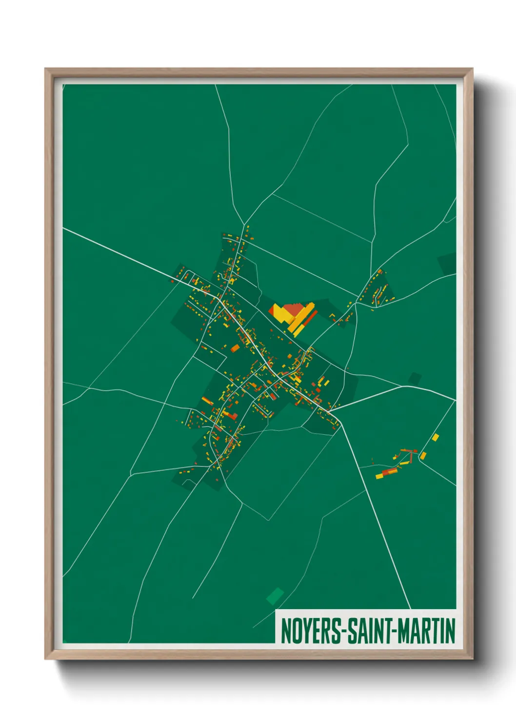 Une affiche de carte sur Noyers-Saint-Martin