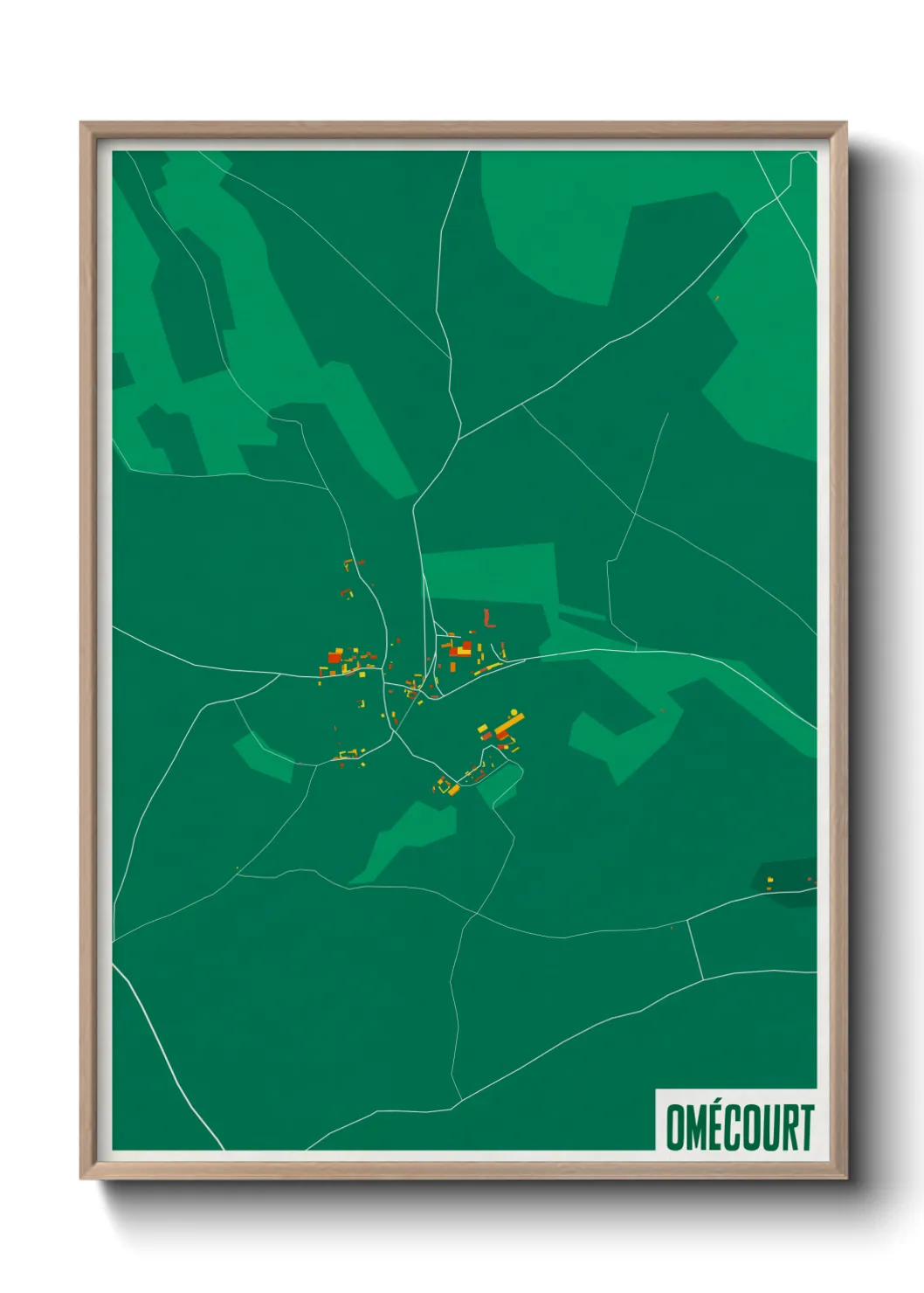 Une affiche de carte sur Omécourt