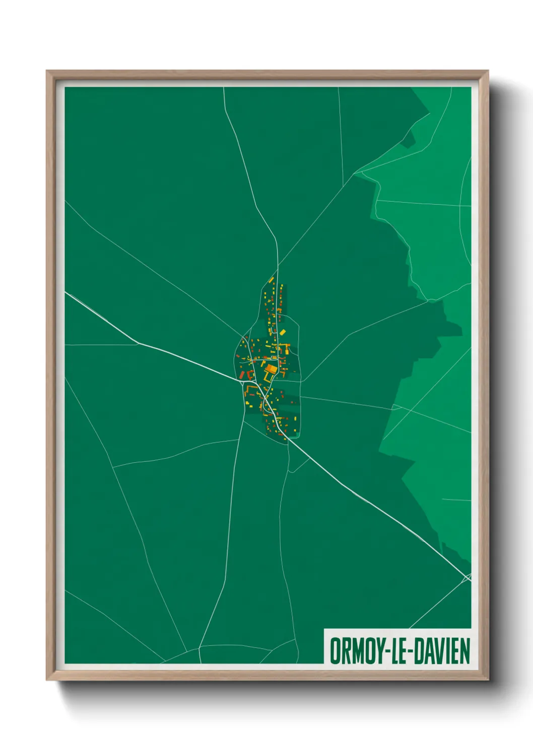 Une affiche de carte sur Ormoy-le-Davien