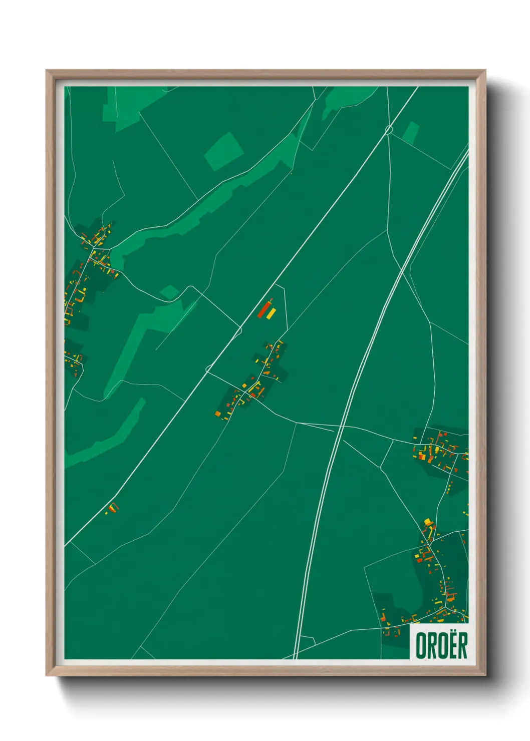 Une affiche de carte sur Oroër