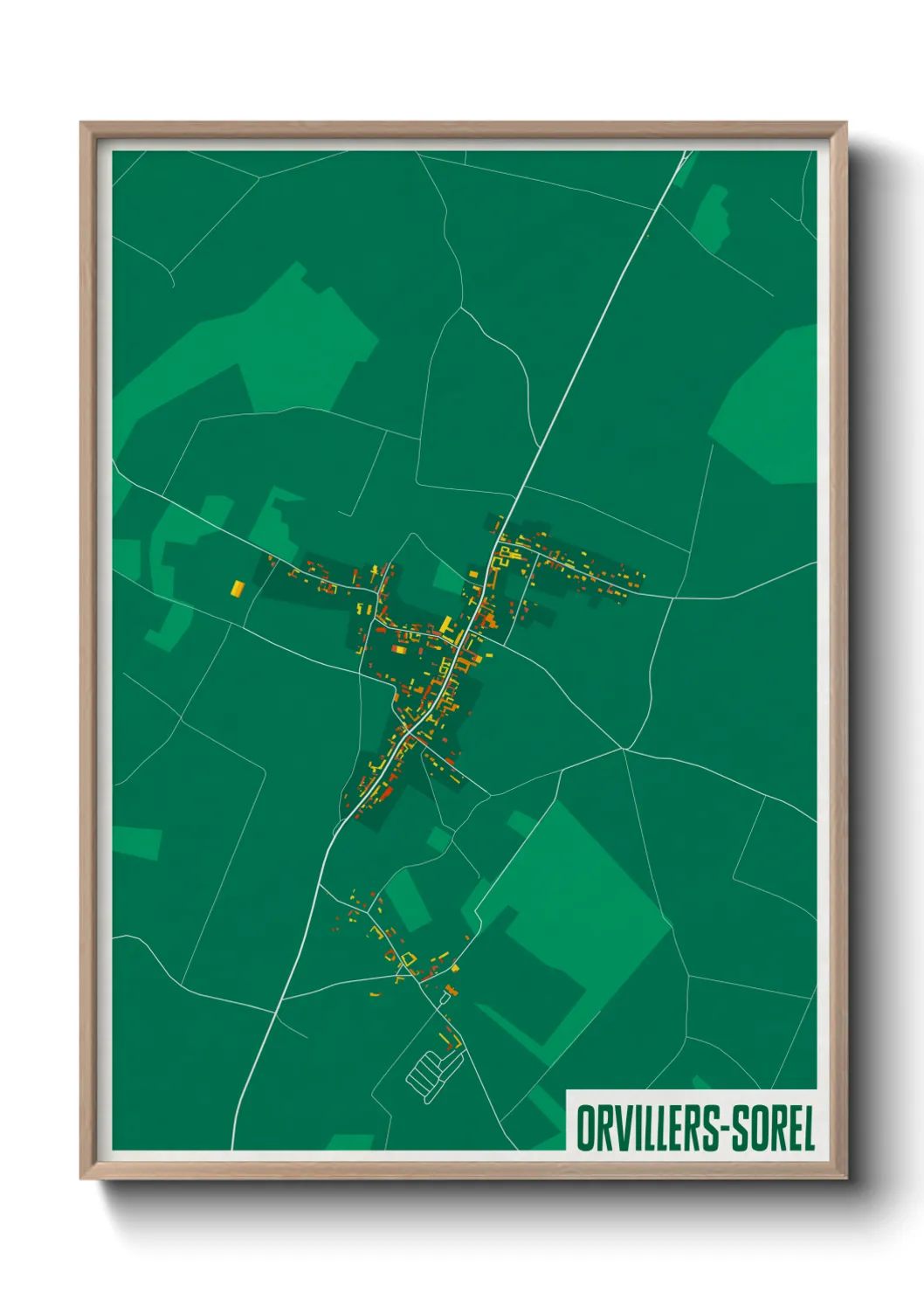 Une affiche de carte sur Orvillers-Sorel