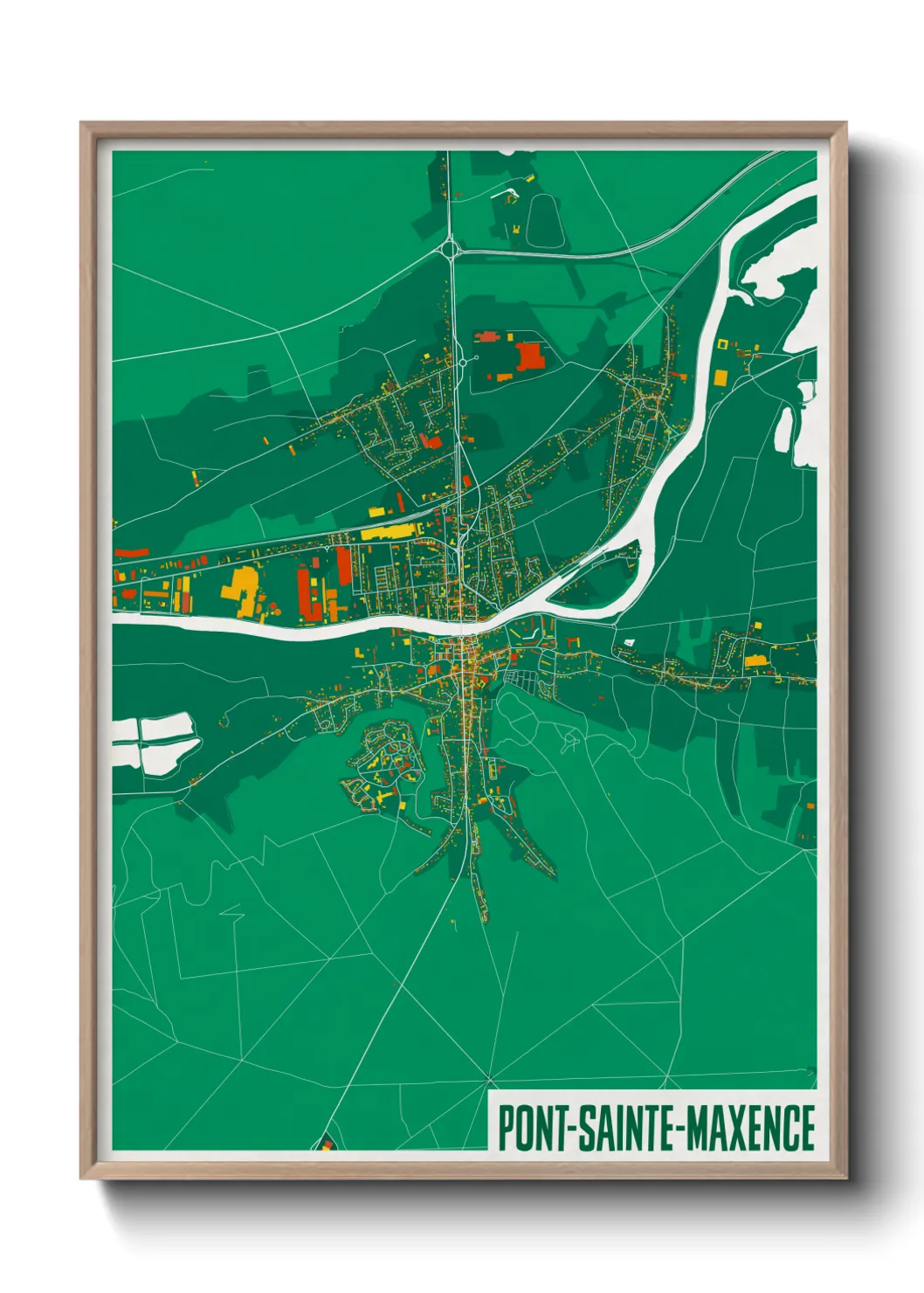 Une affiche de carte sur Pont-Sainte-Maxence