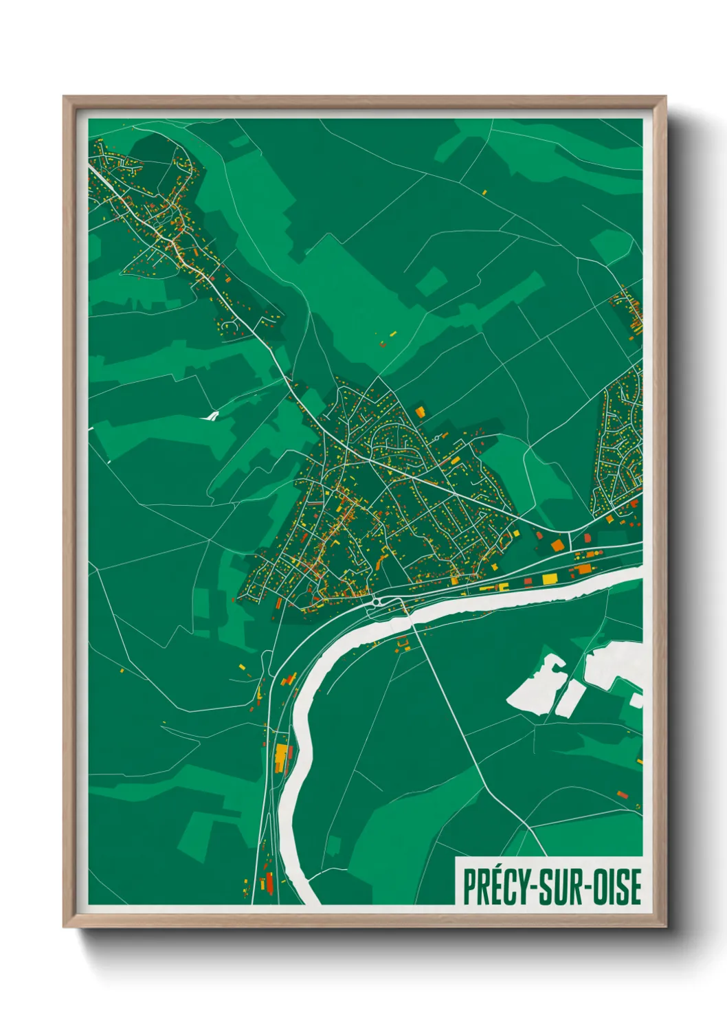 Une affiche de carte sur Précy-sur-Oise