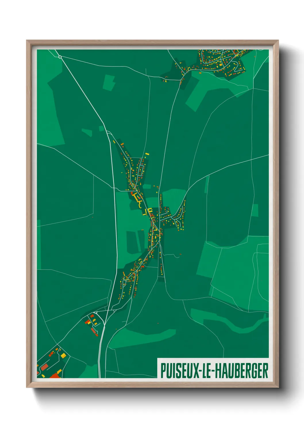 Une affiche de carte sur Puiseux-le-Hauberger