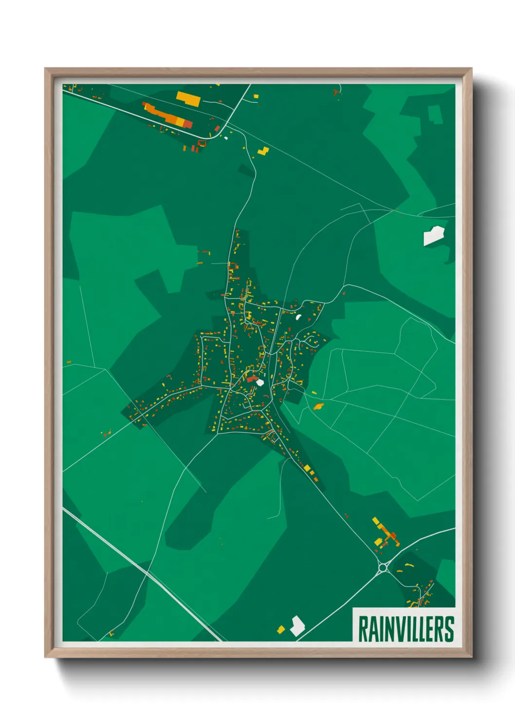 Une affiche de carte sur Rainvillers