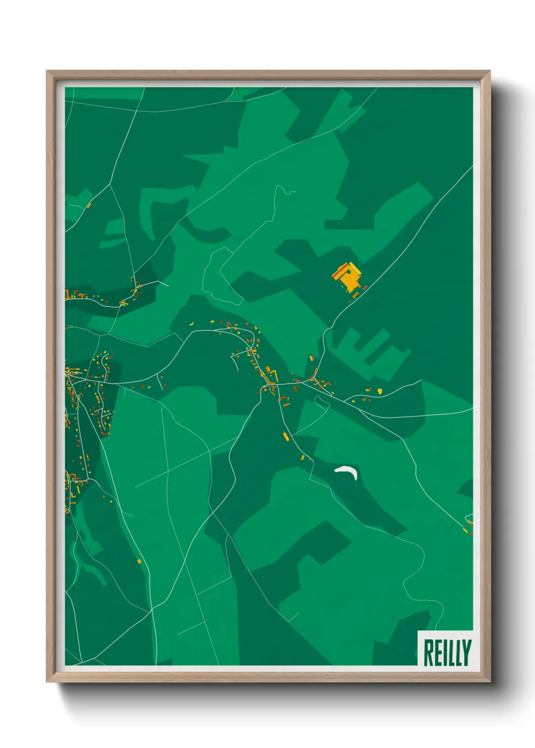 Une affiche de carte sur Reilly