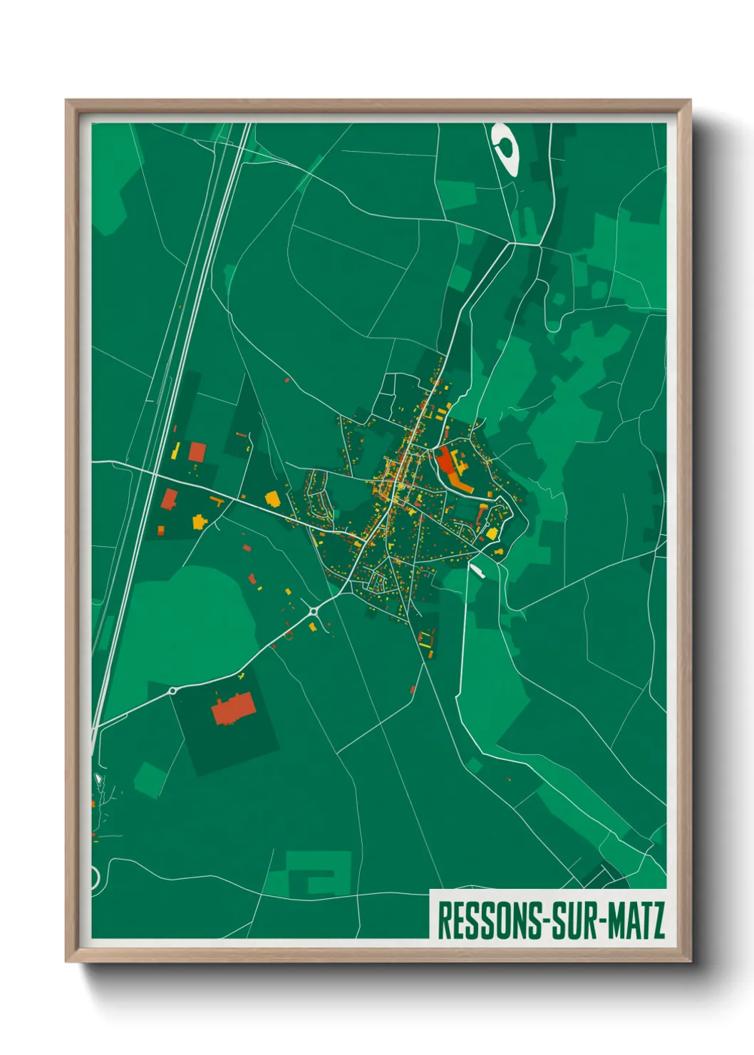 Une affiche de carte sur Ressons-sur-Matz