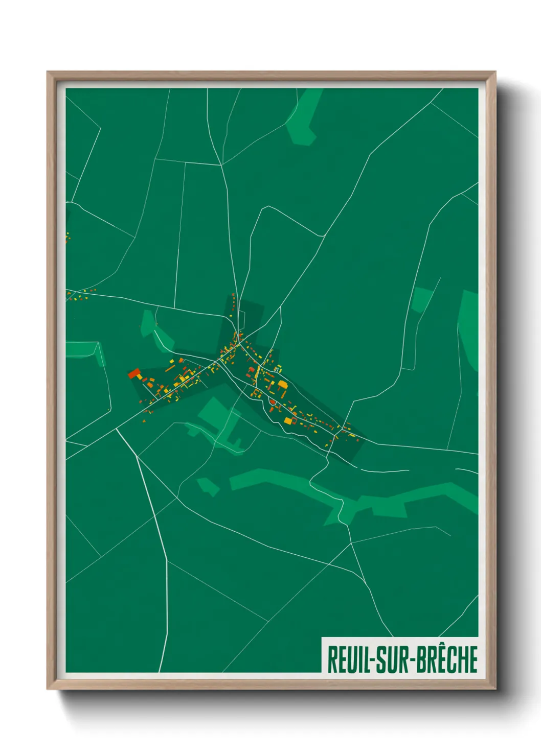 Une affiche de carte sur Reuil-sur-Brêche