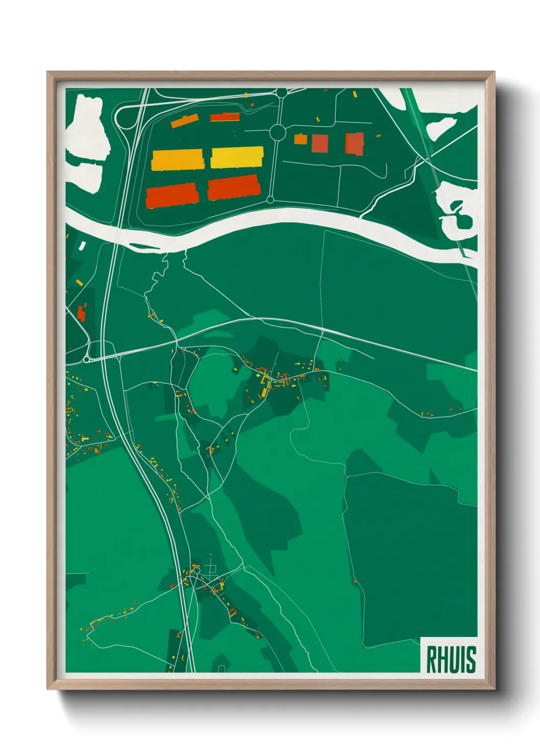 Une affiche de carte sur Rhuis
