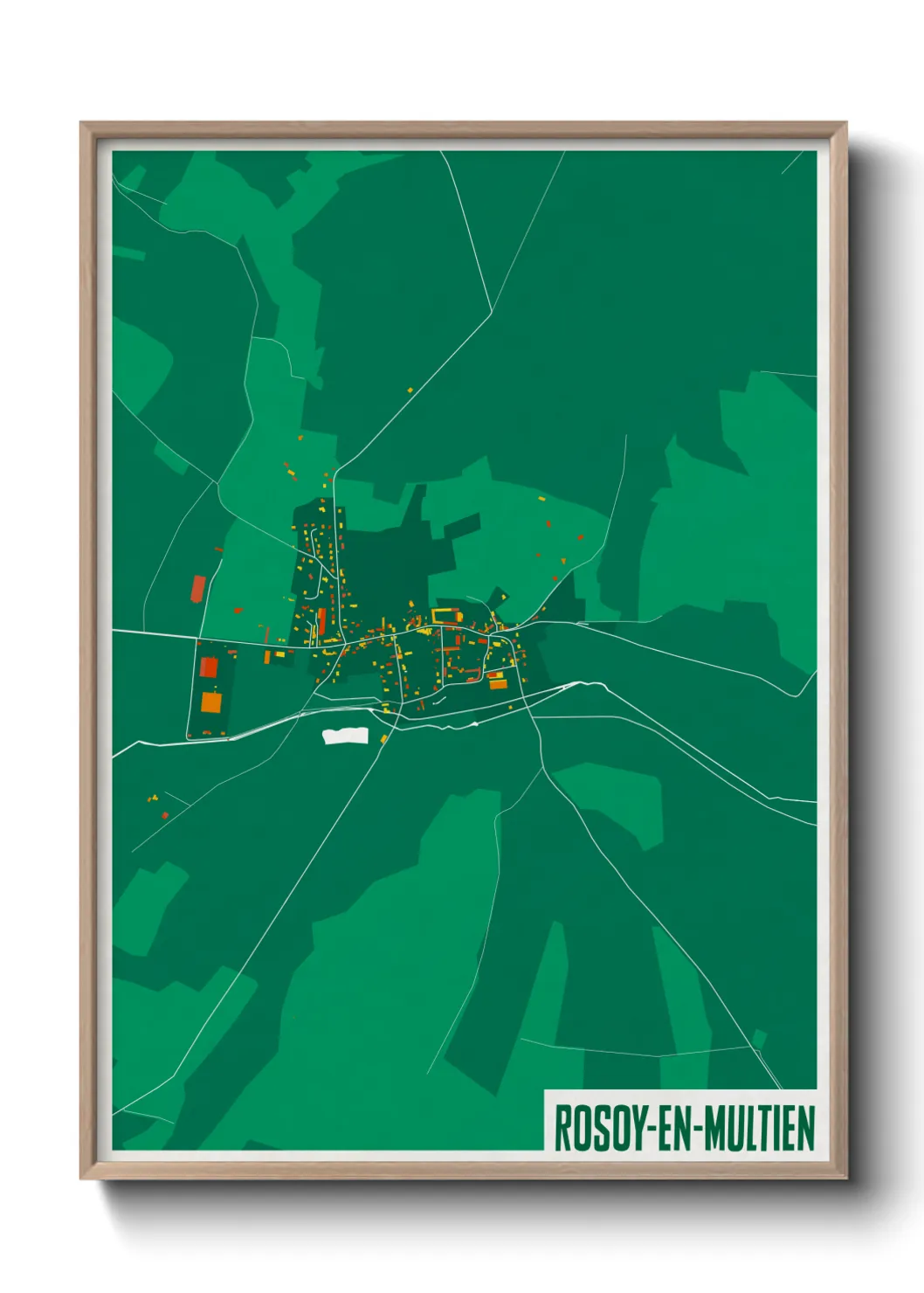 Une affiche de carte sur Rosoy-en-Multien