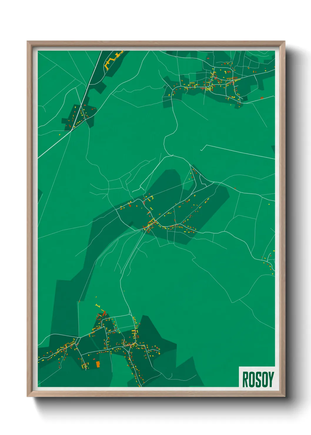 Une affiche de carte sur Rosoy