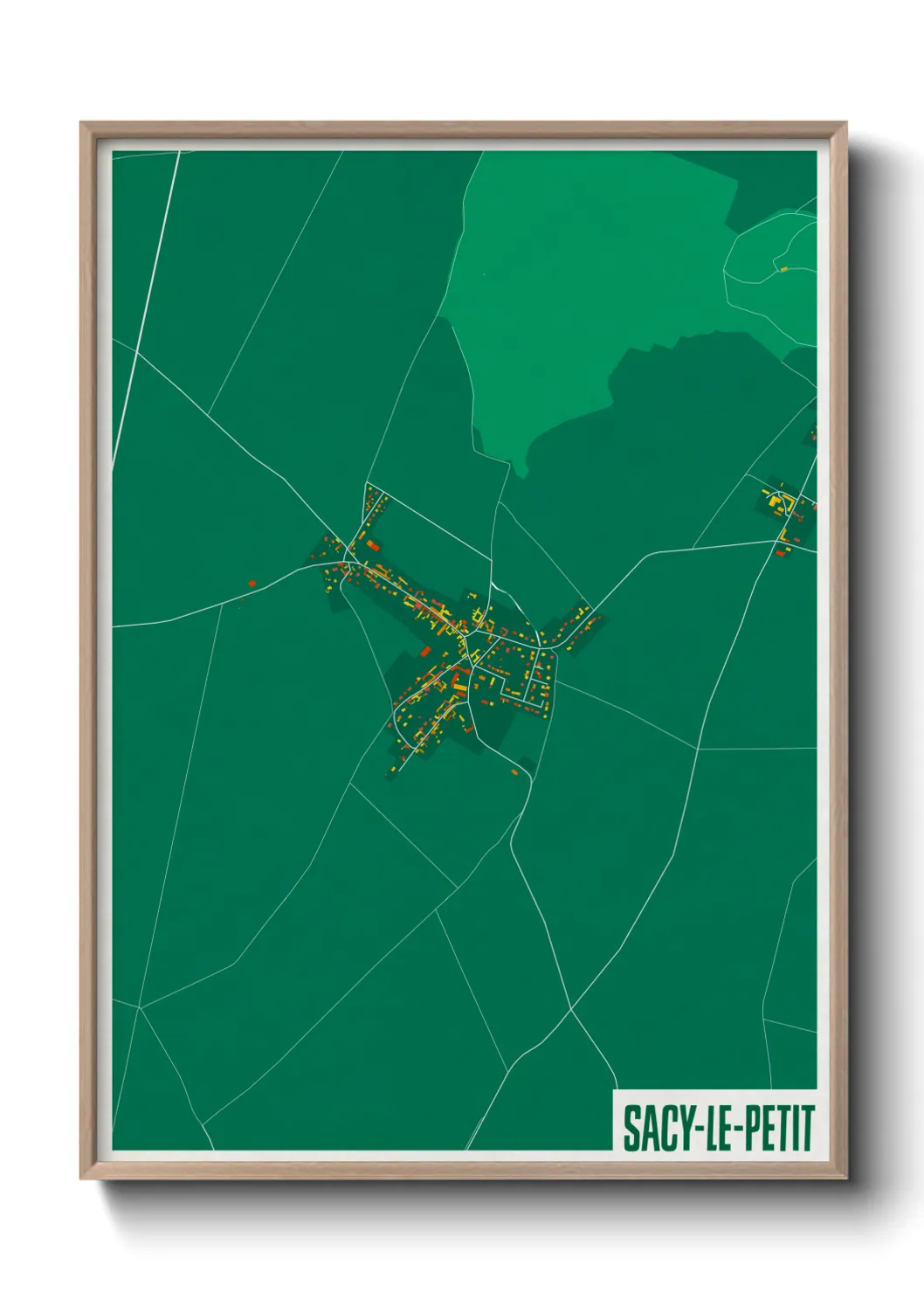 Une affiche de carte sur Sacy-le-Petit