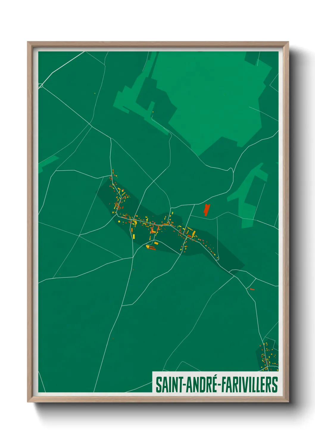 Une affiche de carte sur Saint-André-Farivillers