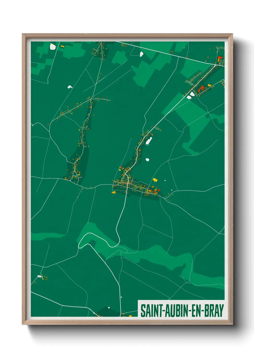 Une affiche de carte sur Saint-Aubin-en-Bray