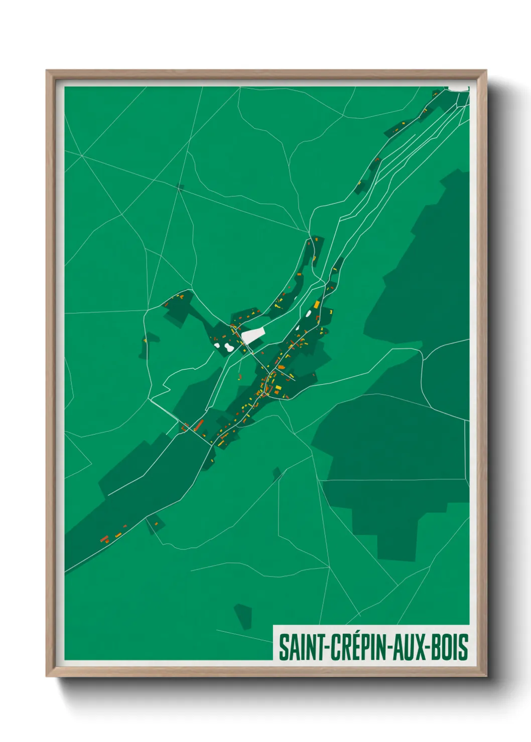 Une affiche de carte sur Saint-Crépin-aux-Bois
