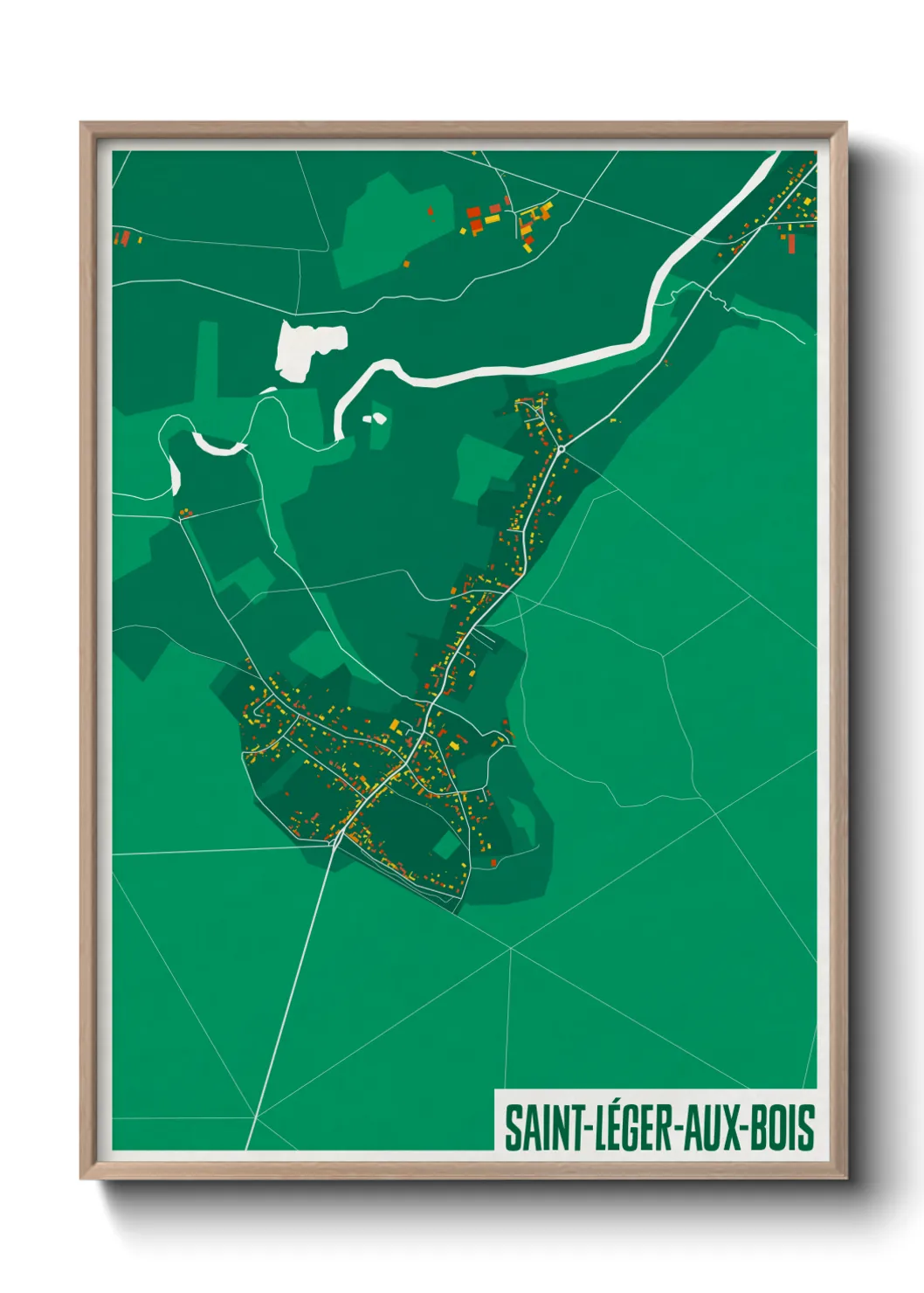 Une affiche de carte sur Saint-Léger-aux-Bois