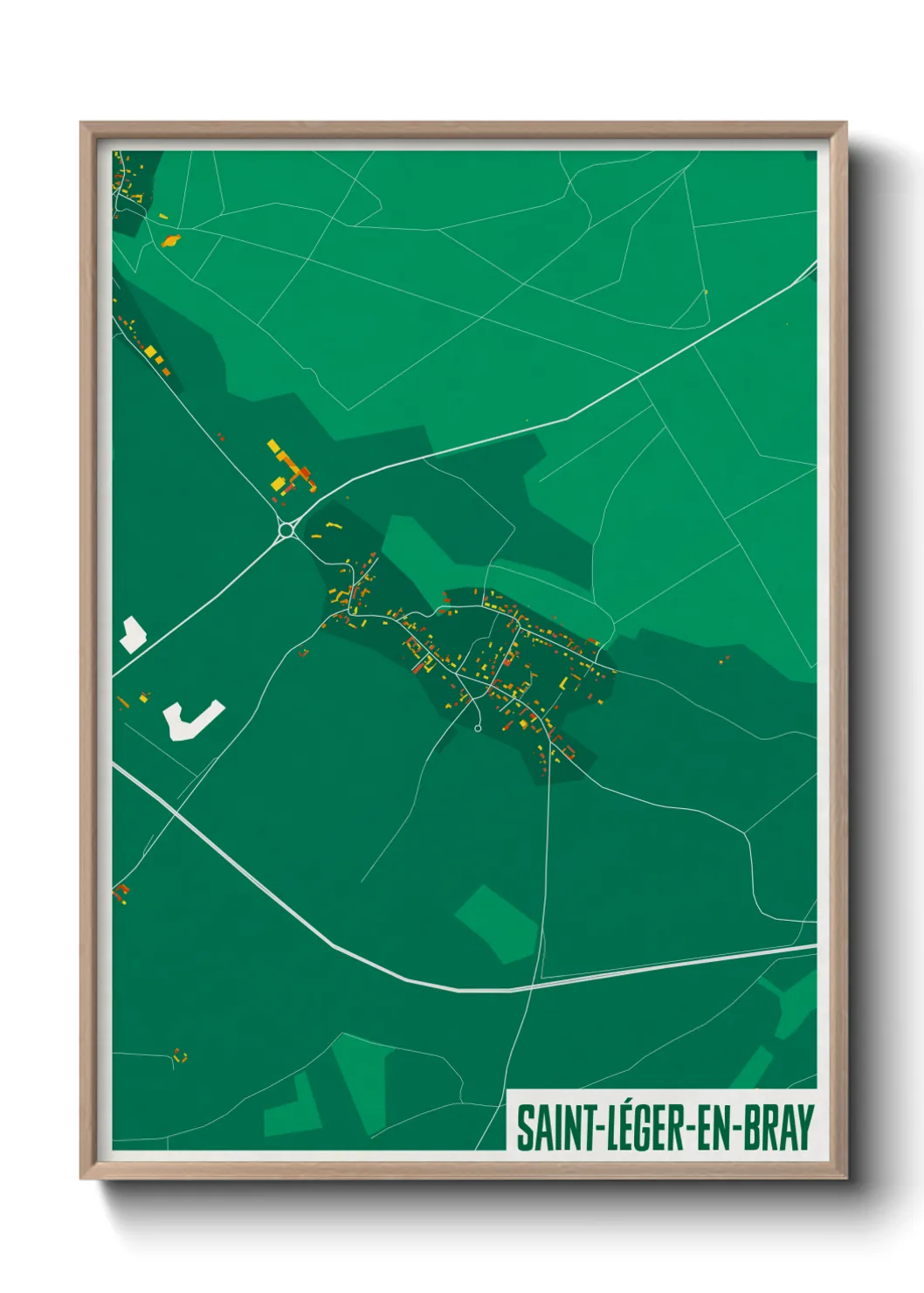 Une affiche de carte sur Saint-Léger-en-Bray