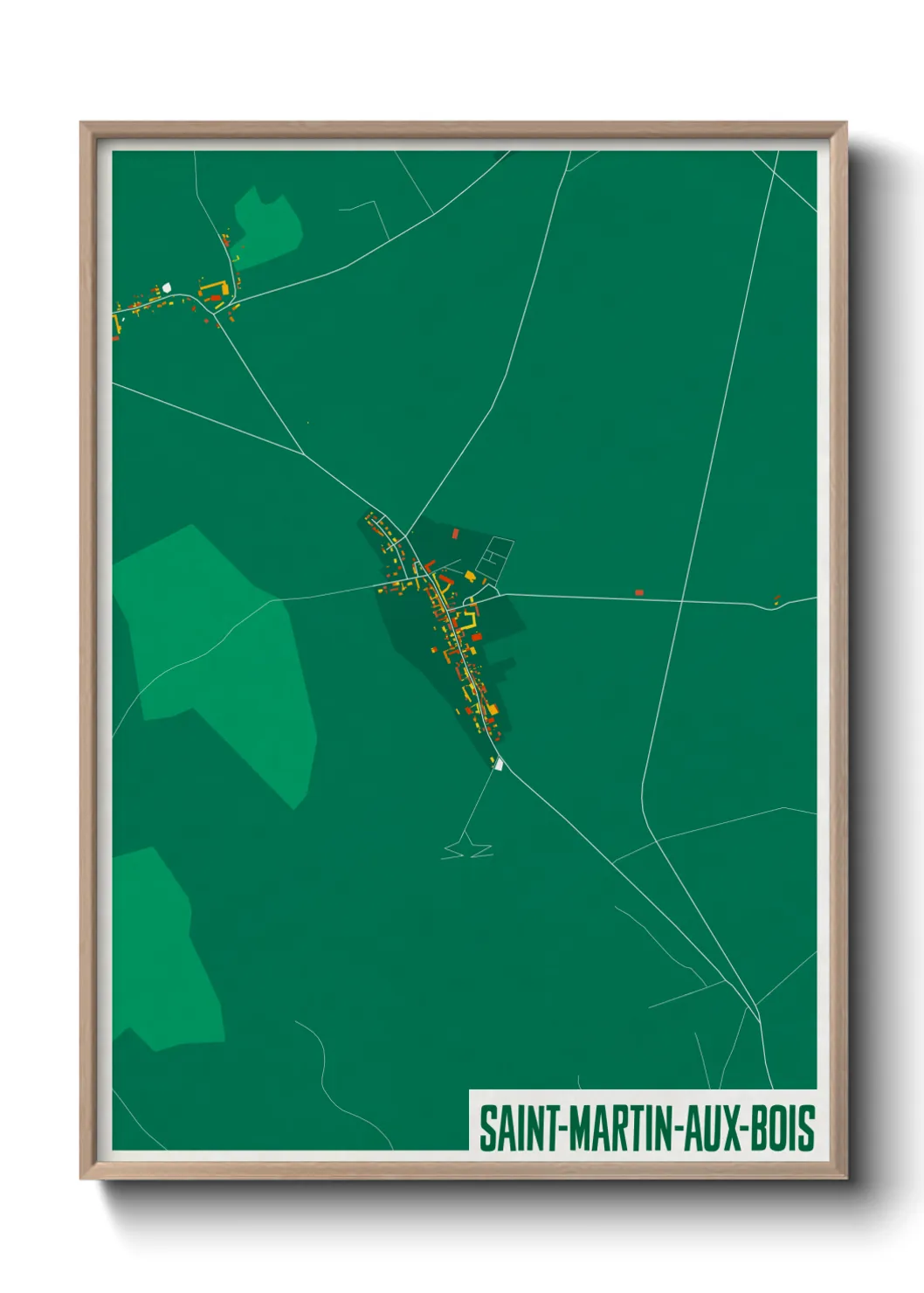 Une affiche de carte sur Saint-Martin-aux-Bois