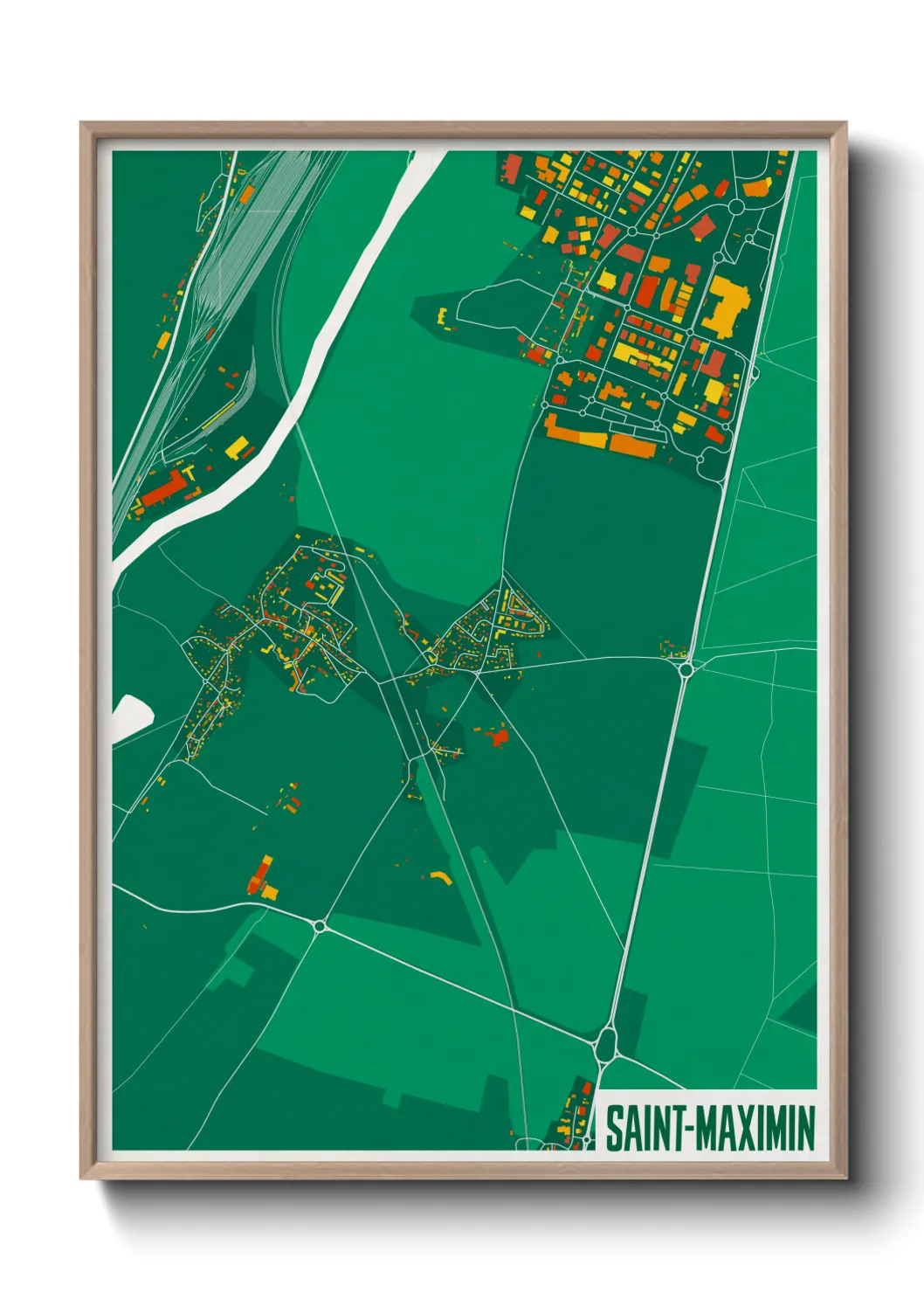 Une affiche de carte sur Saint-Maximin