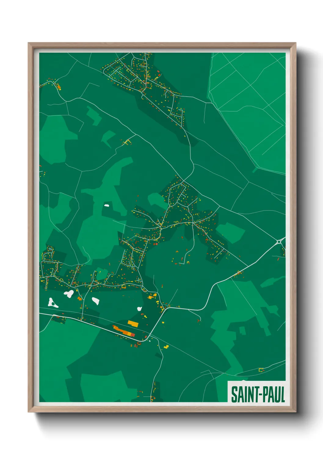 Une affiche de carte sur Saint-Paul