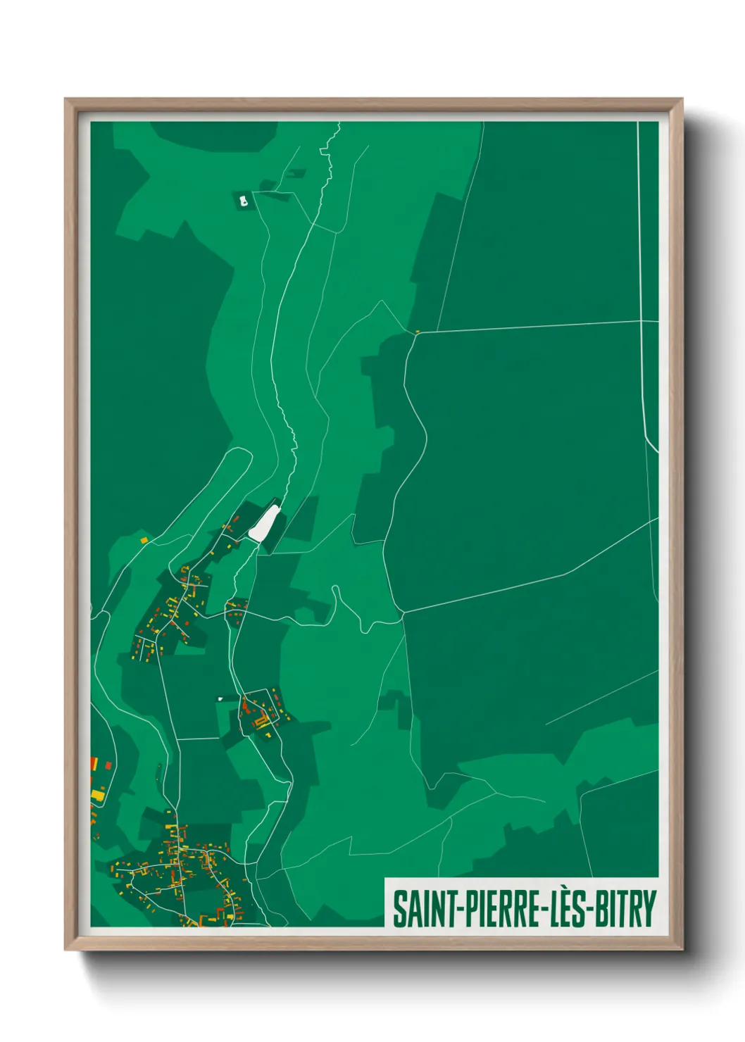 Une affiche de carte sur Saint-Pierre-lès-Bitry