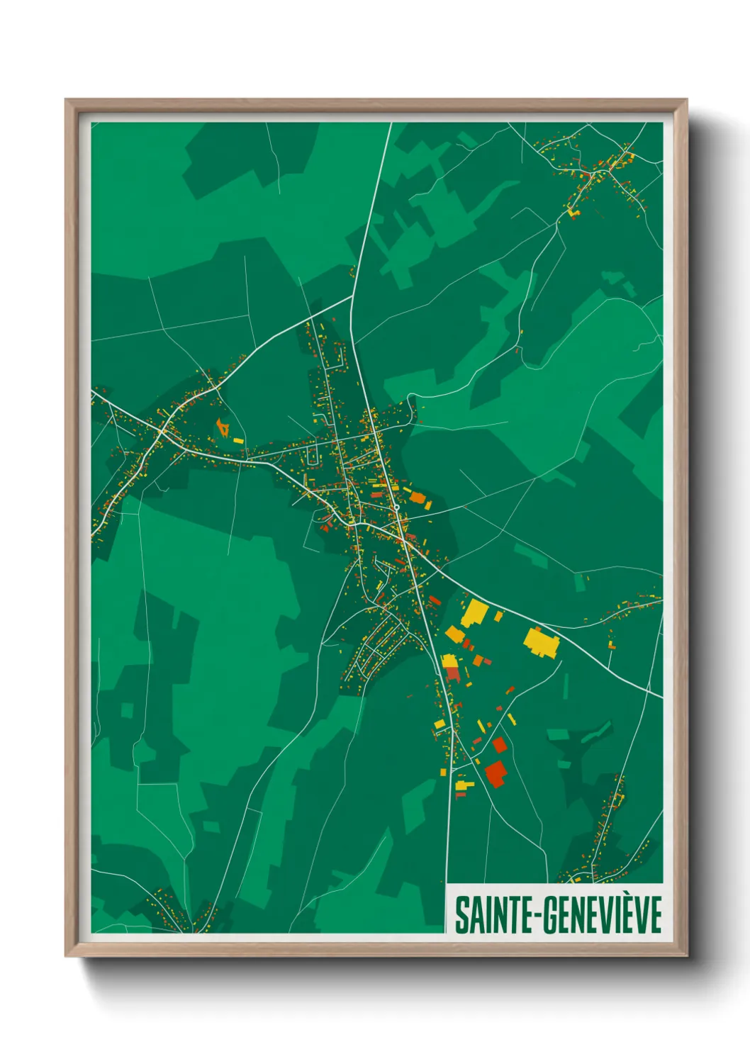 Une affiche de carte sur Sainte-Geneviève