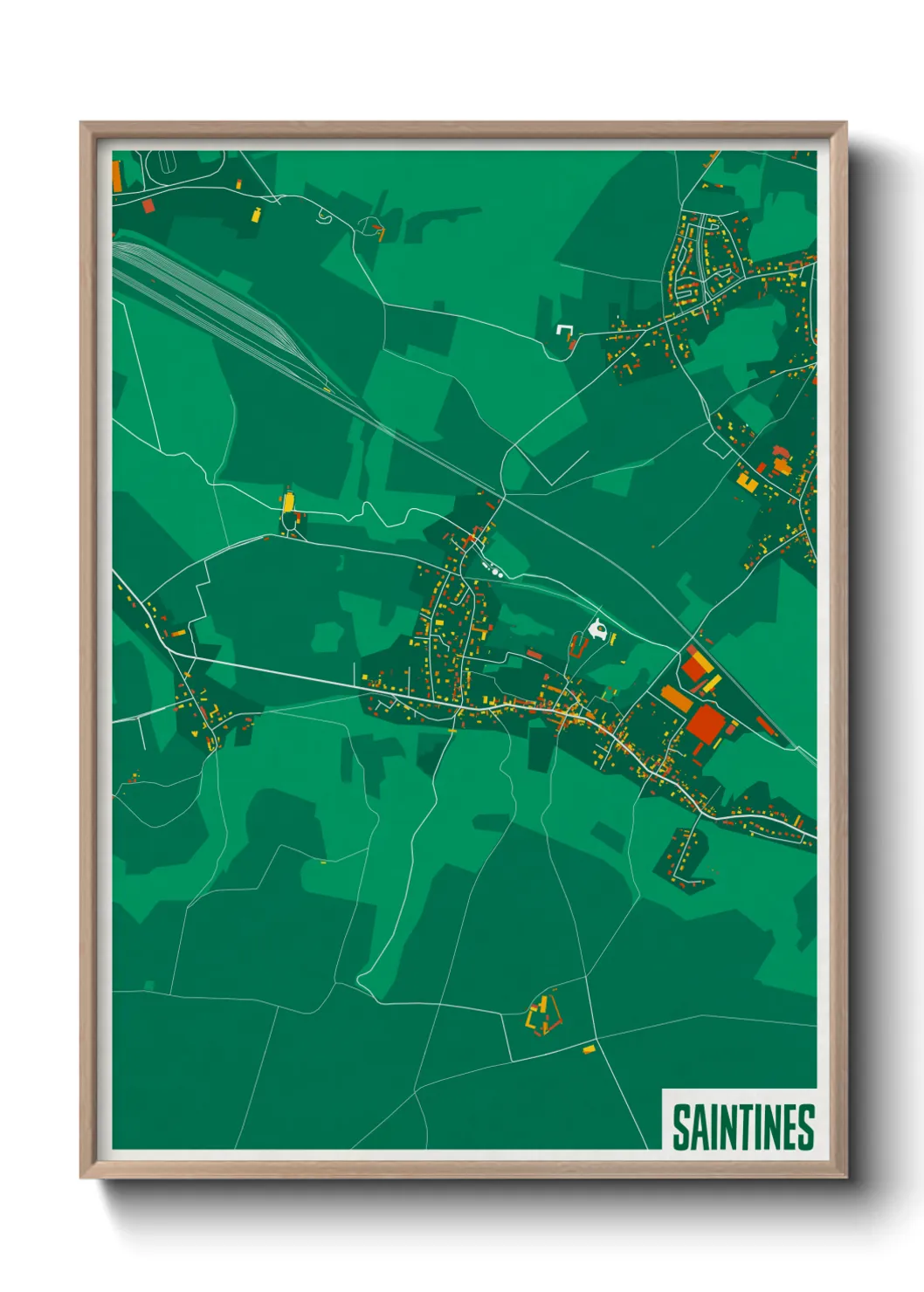 Une affiche de carte sur Saintines