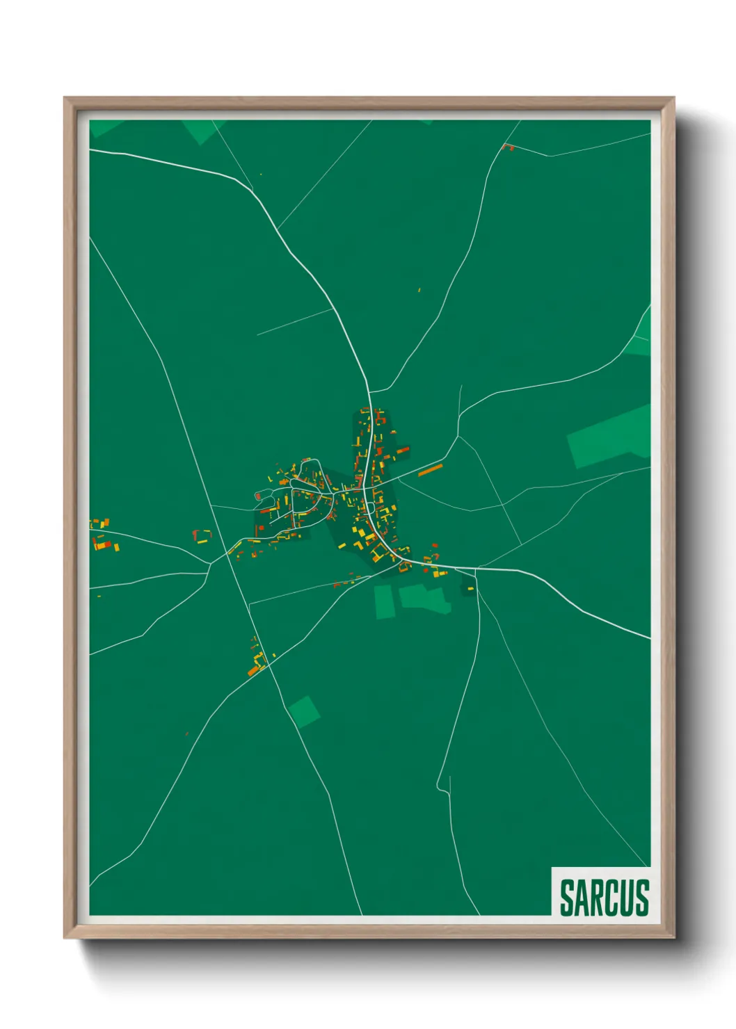Une affiche de carte sur Sarcus