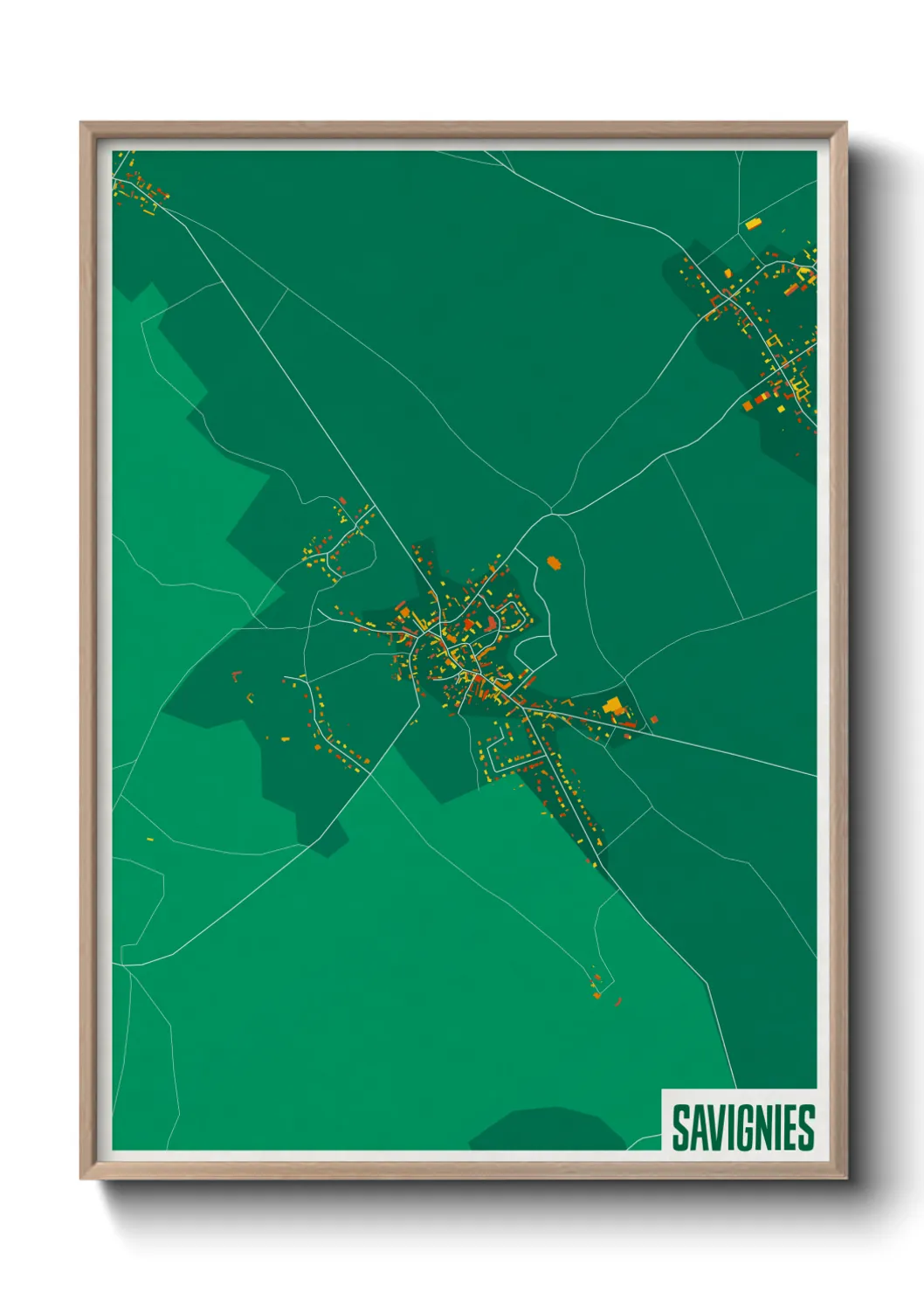 Une affiche de carte sur Savignies