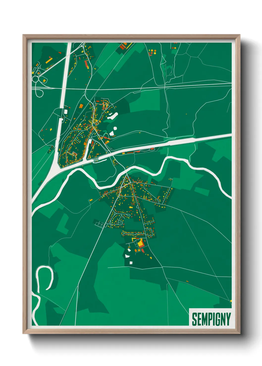 Une affiche de carte sur Sempigny