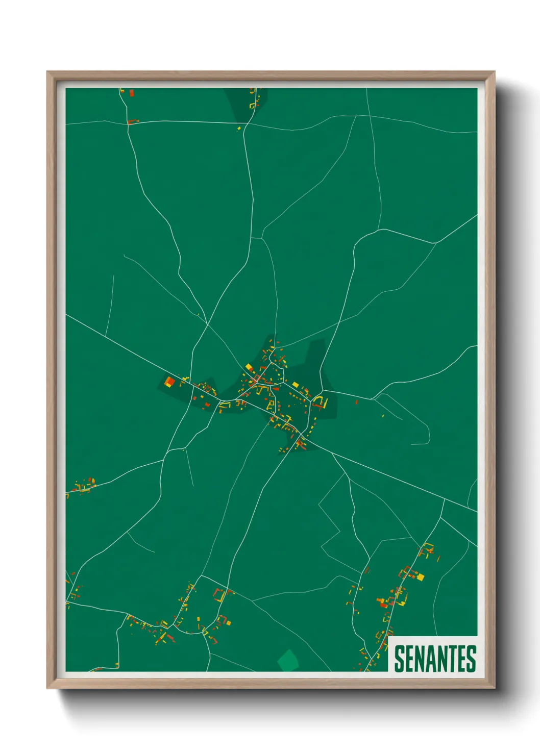 Une affiche de carte sur Senantes