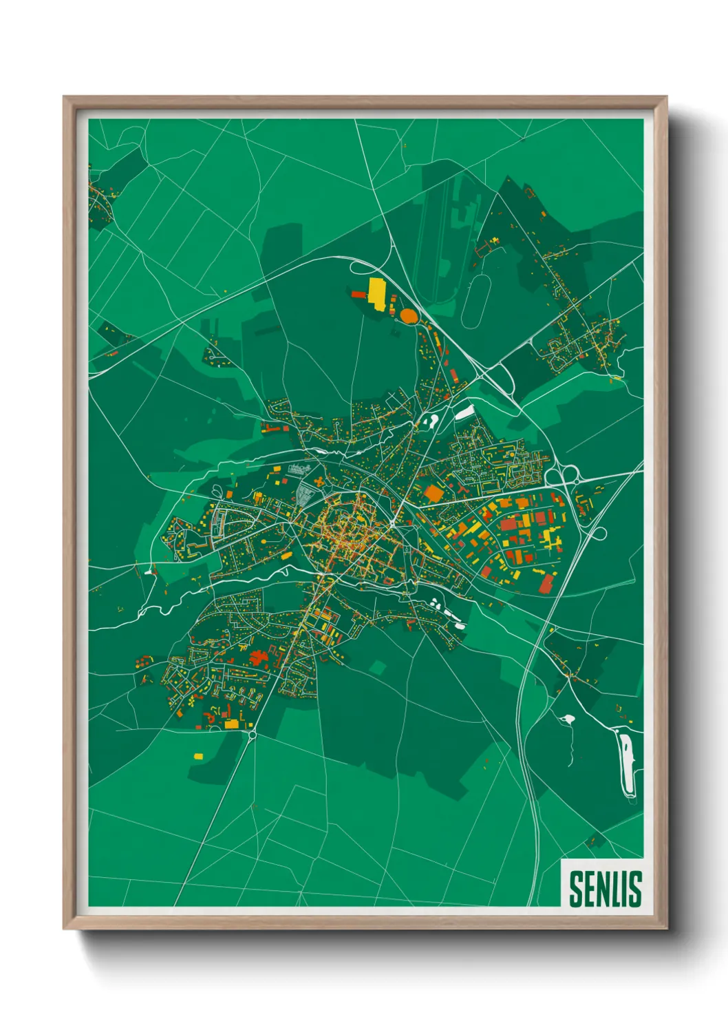 Une affiche de carte sur Senlis