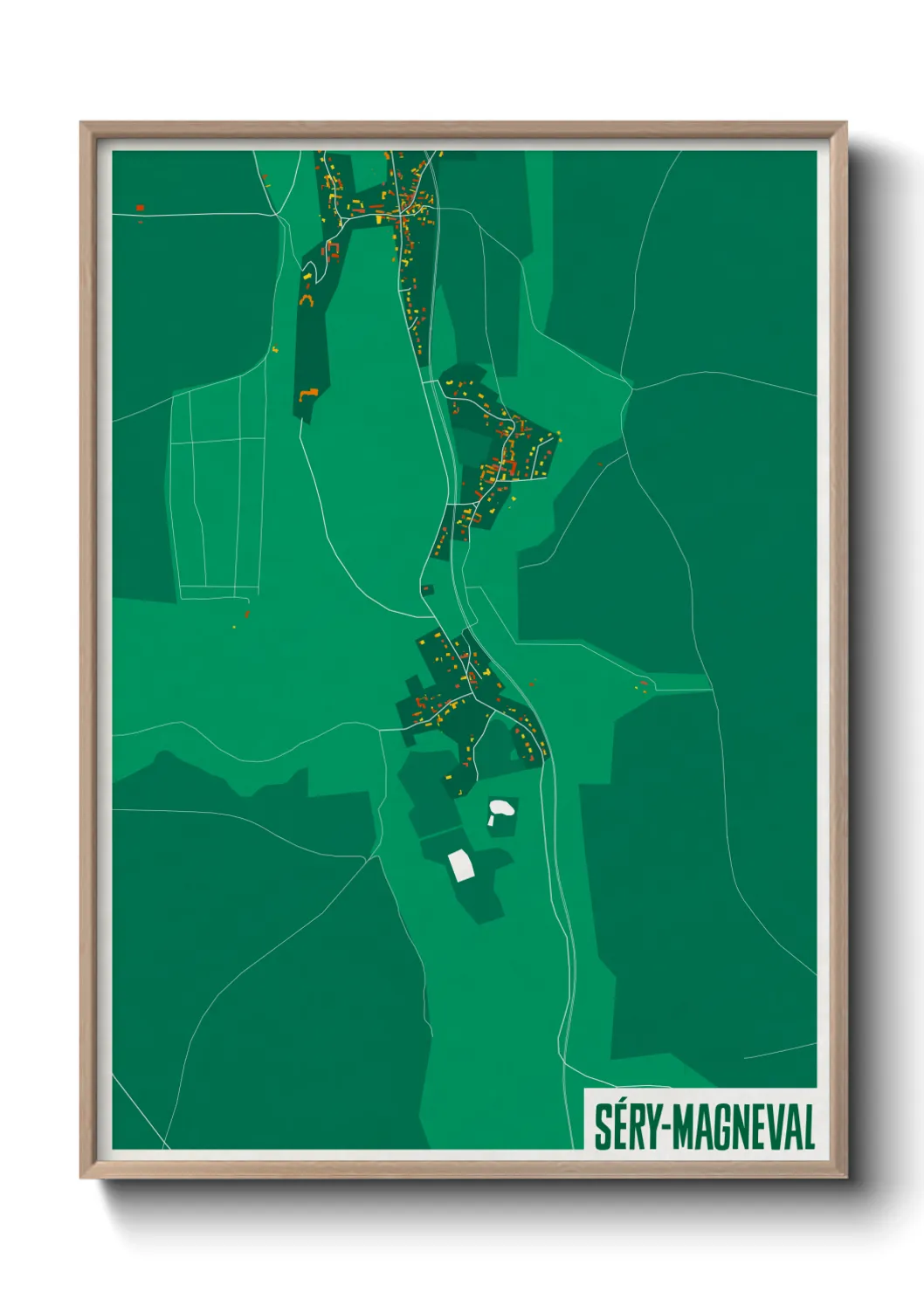 Une affiche de carte sur Séry-Magneval