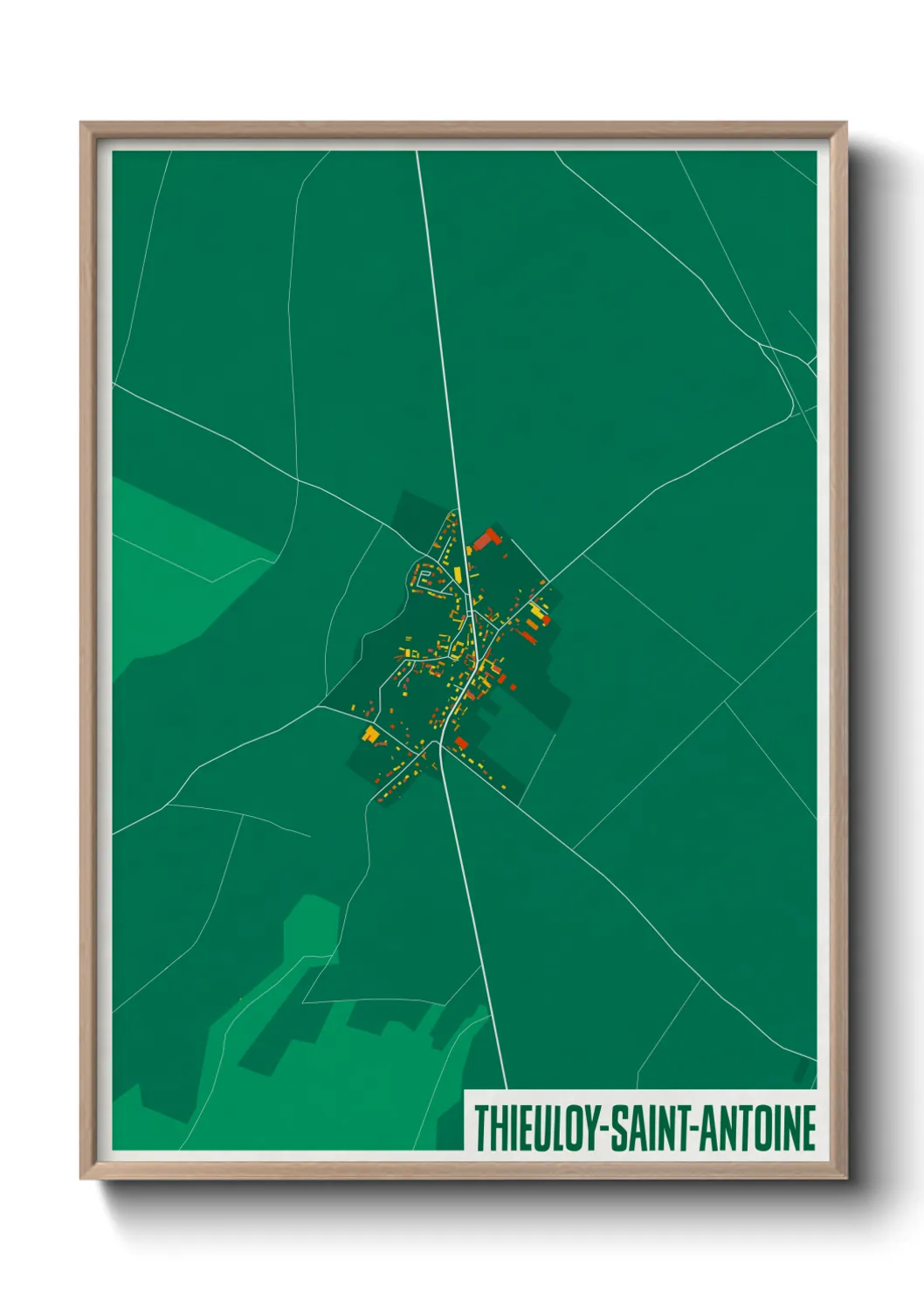 Une affiche de carte sur Thieuloy-Saint-Antoine
