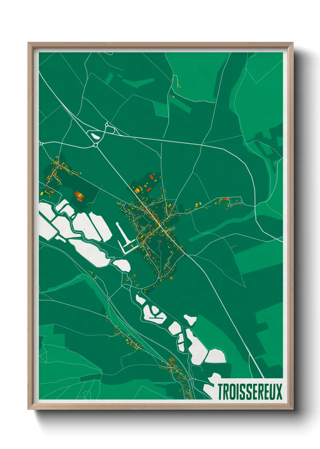 Une affiche de carte sur Troissereux