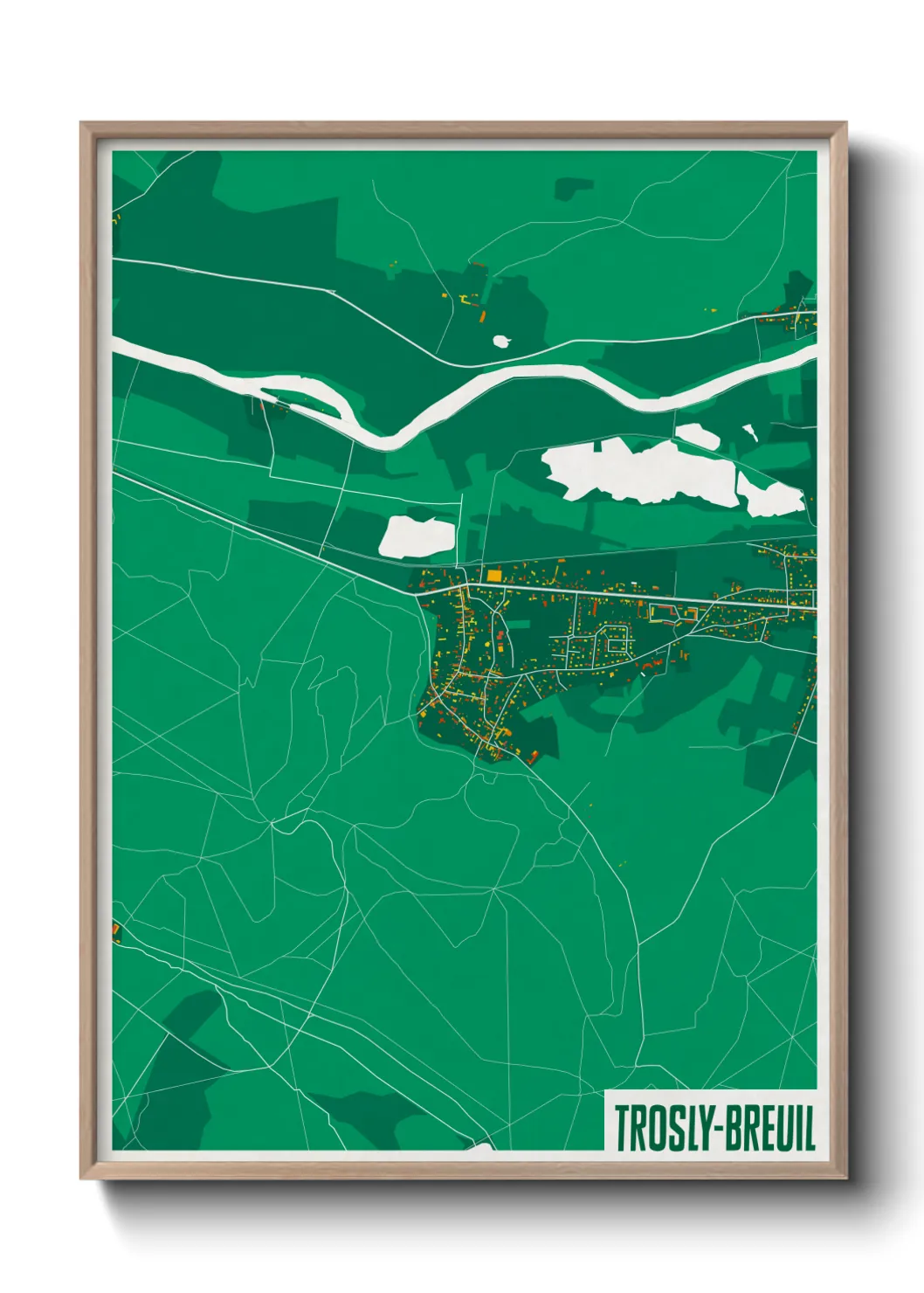 Une affiche de carte sur Trosly-Breuil