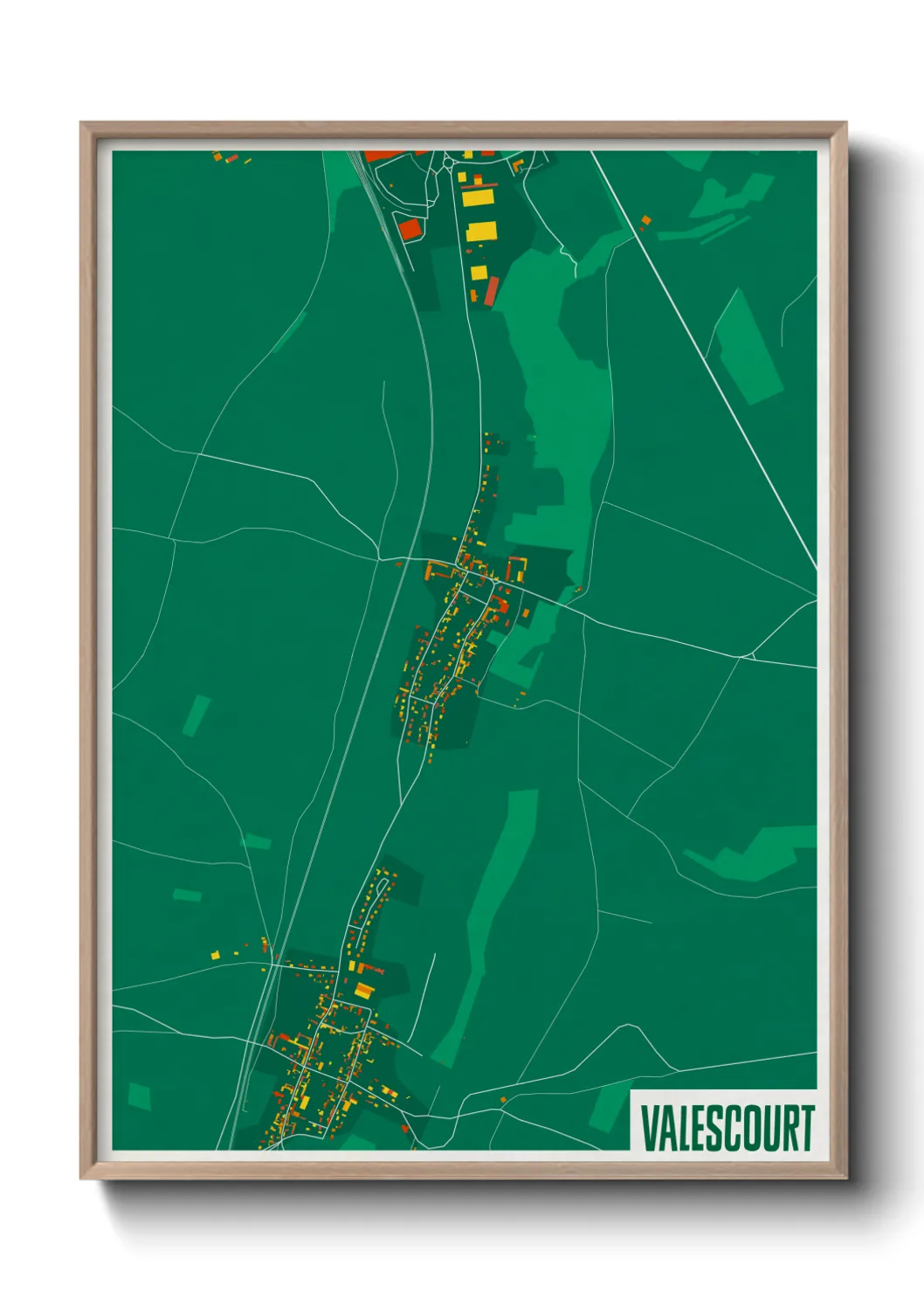 Une affiche de carte sur Valescourt