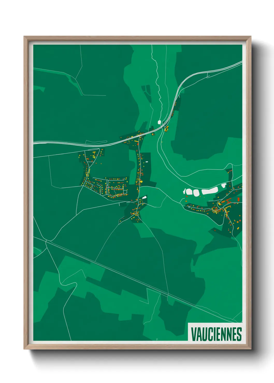 Une affiche de carte sur Vauciennes