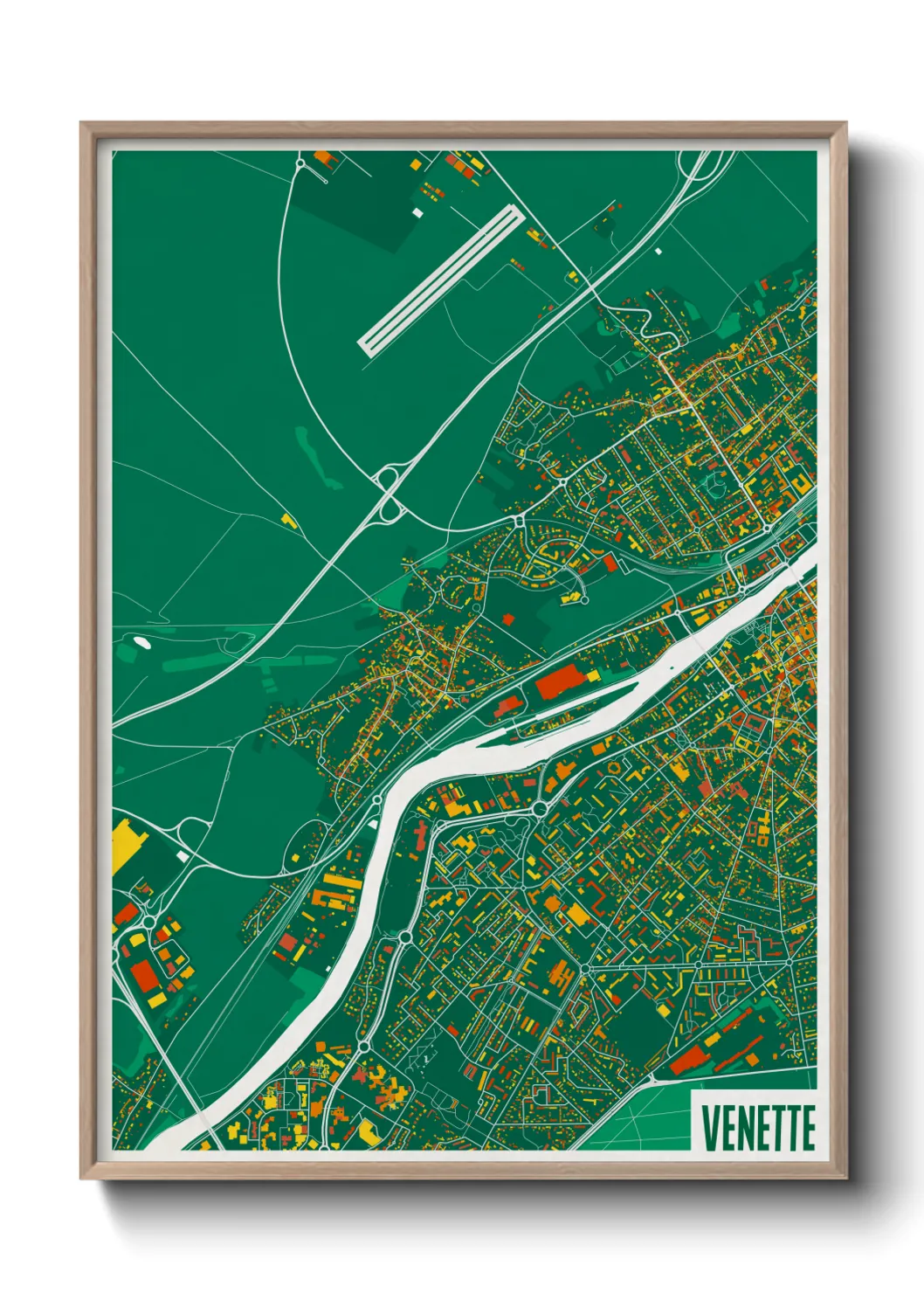 Une affiche de carte sur Venette