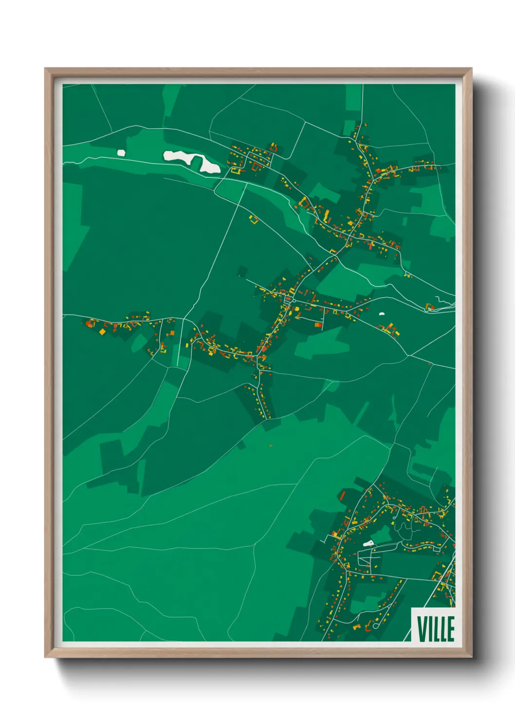 Une affiche de carte sur Ville