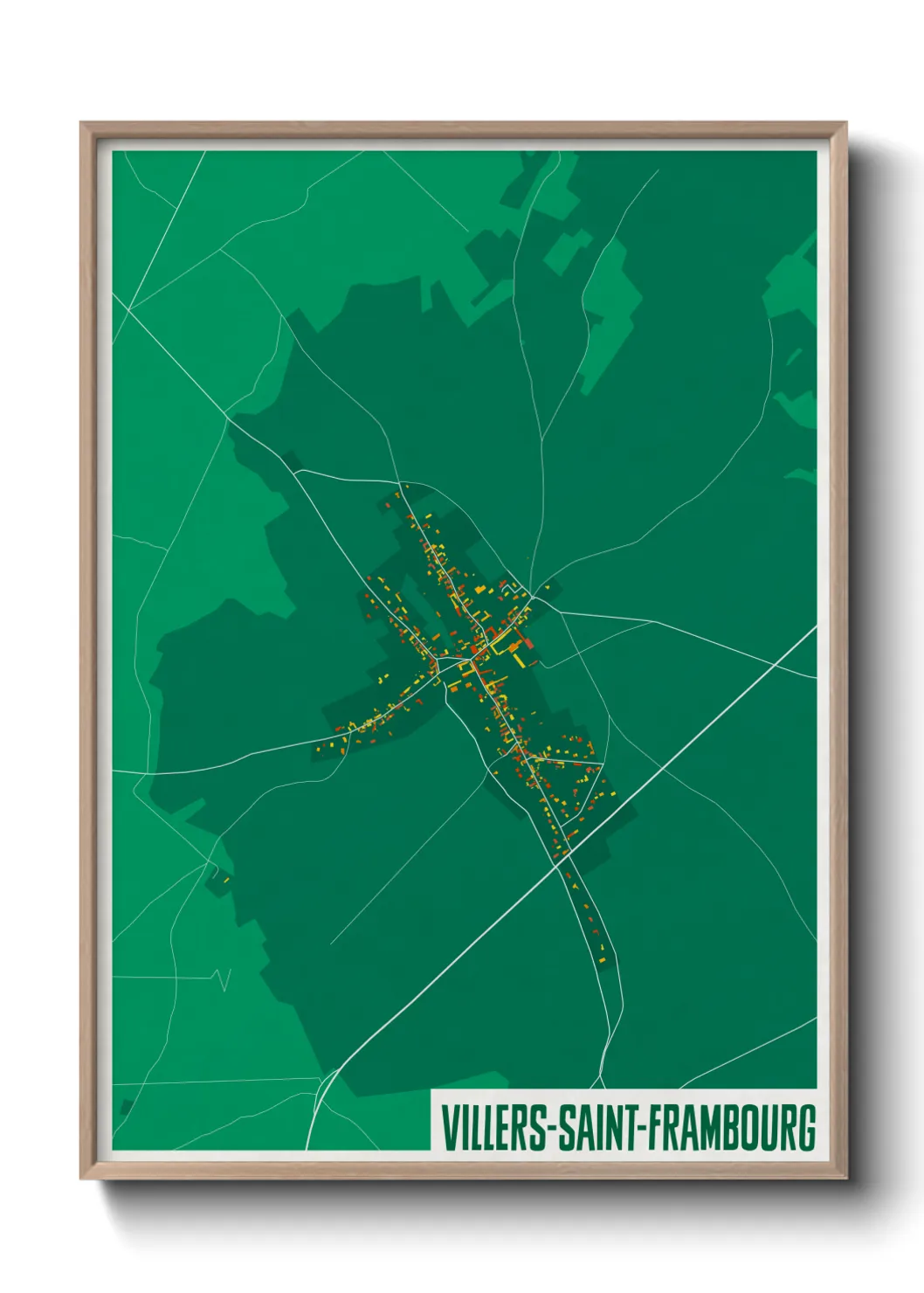 Une affiche de carte sur Villers-Saint-Frambourg